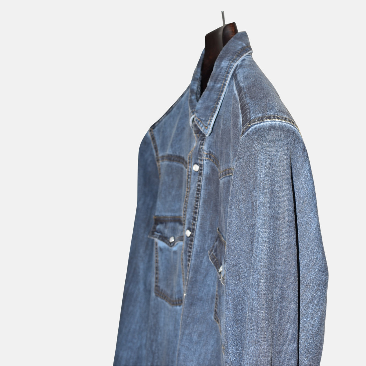 Blue Denim Shirt made of Cotton (EU 48)