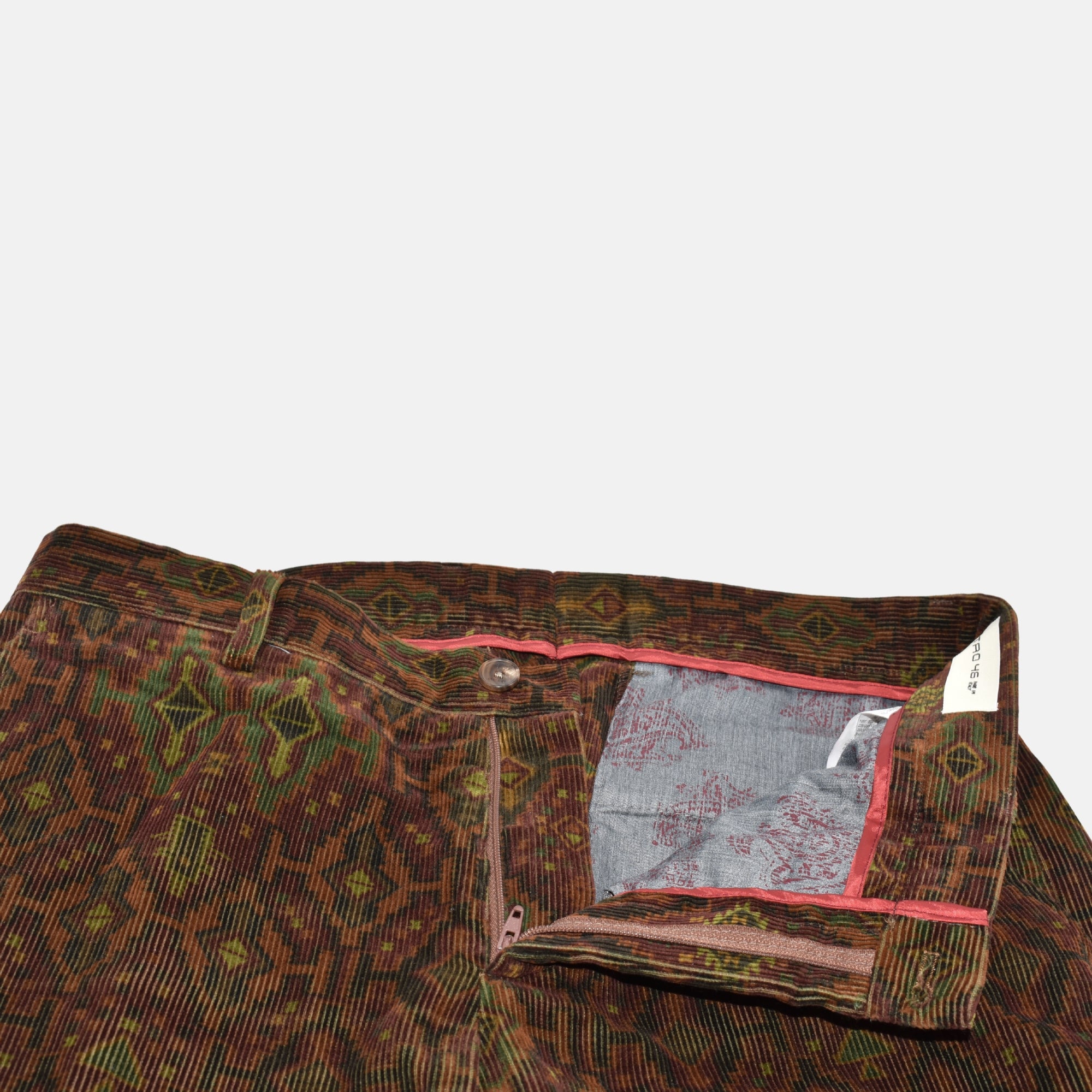 Multicoloured Corduroy Patterned Pants made of Cotton (EU 46)