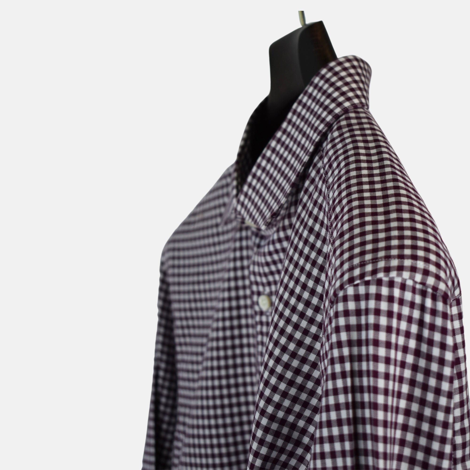 Bordeaux-White Checkered Shirt made of Cotton (EU 41)