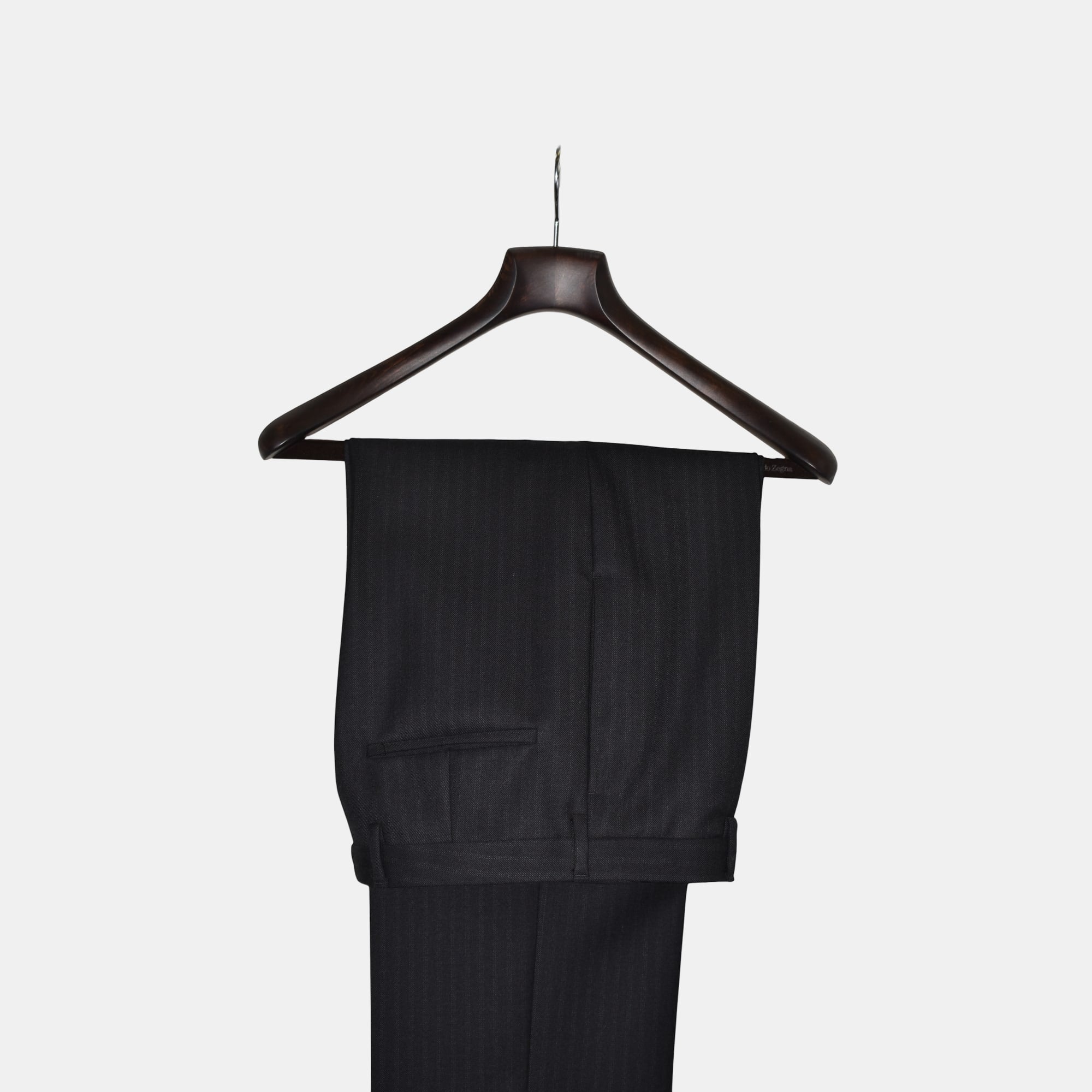 Black Striped Trousers made of Wool (EU 48)