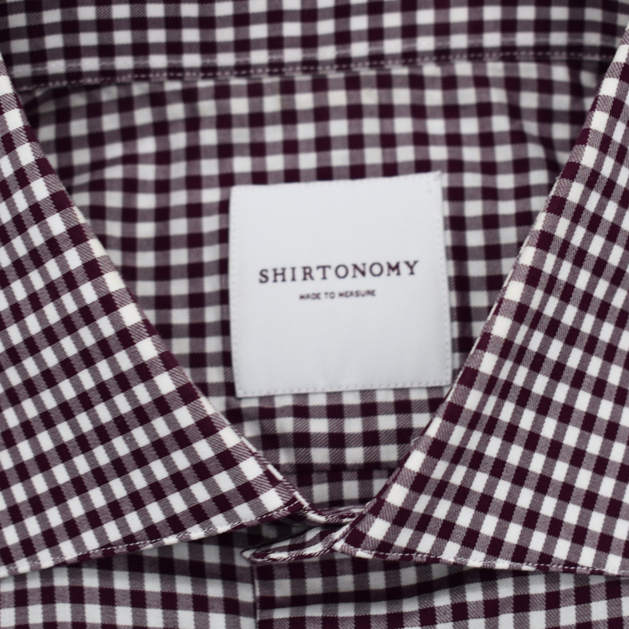 Bordeaux-White Checkered Shirt made of Cotton (EU 41)