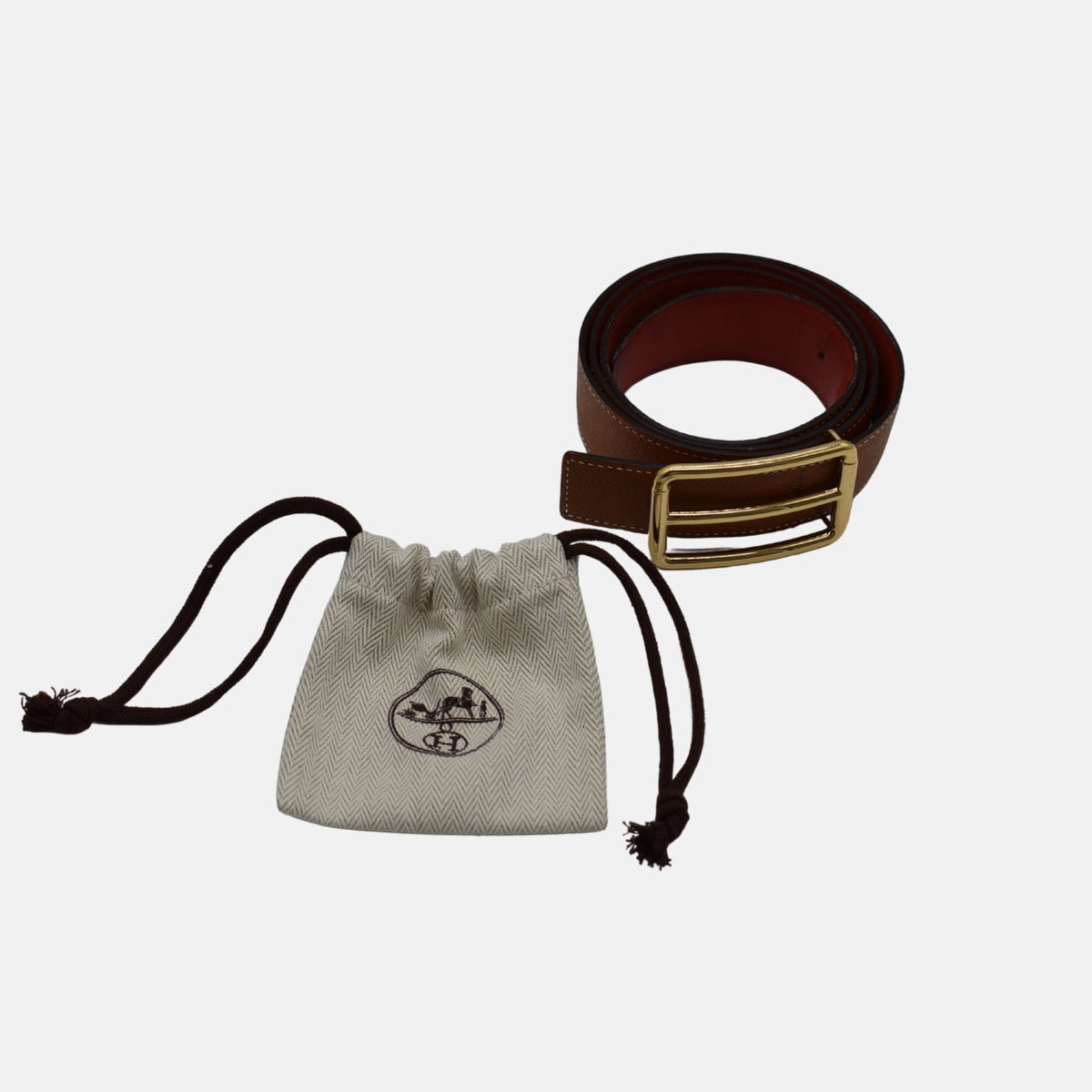 Cognac Belt made of Leather (109,5 cm)