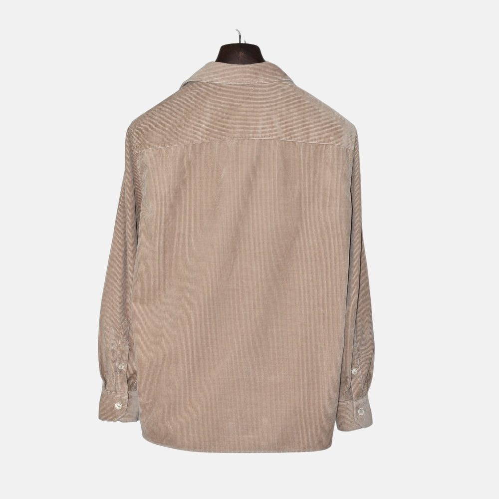 Beige Corduroy Overshirt made of Cotton (S)
