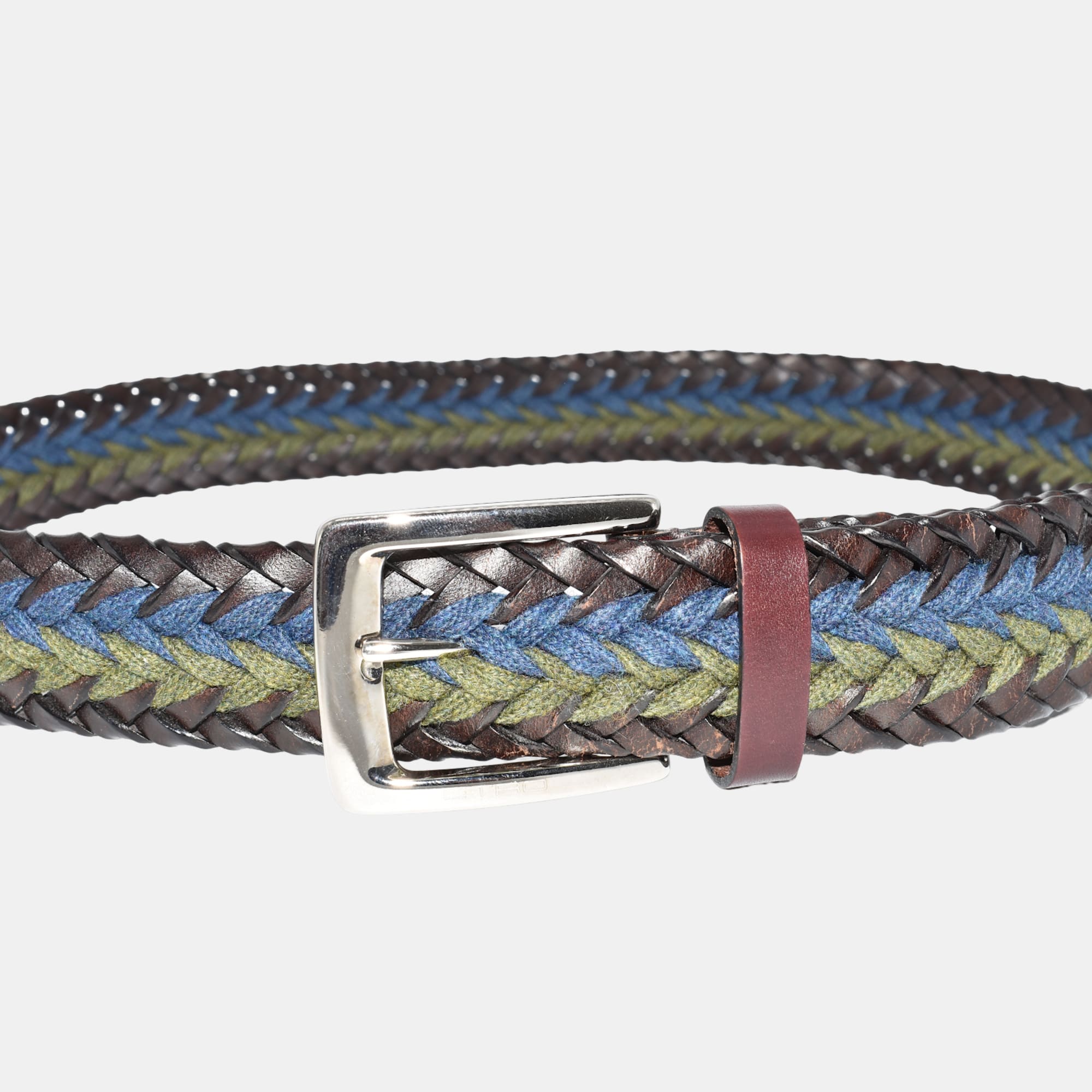 Multicoloured Belt made of Leather/Cotton