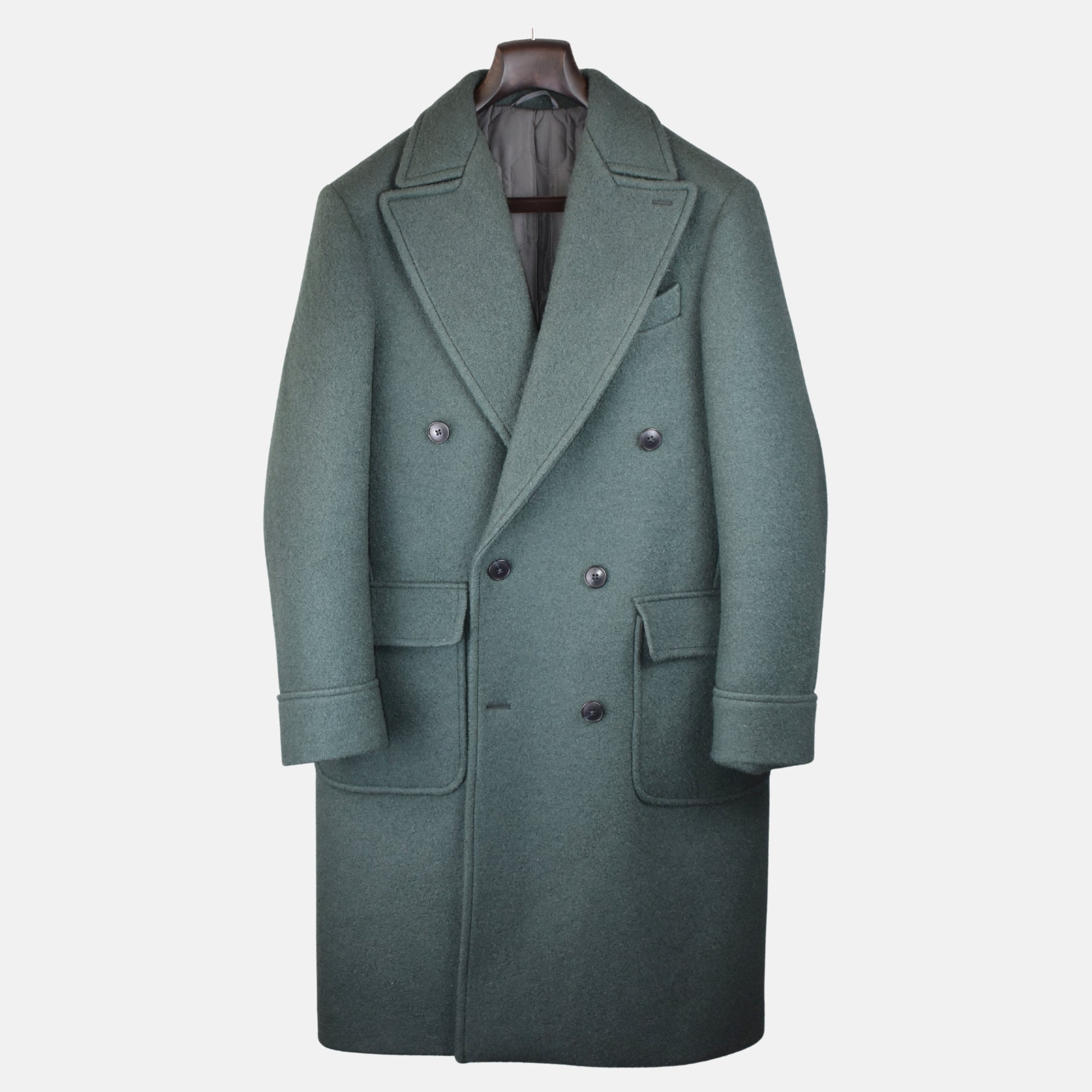 Green Double Breasted Coat made of Virgin Wool (EU 51)