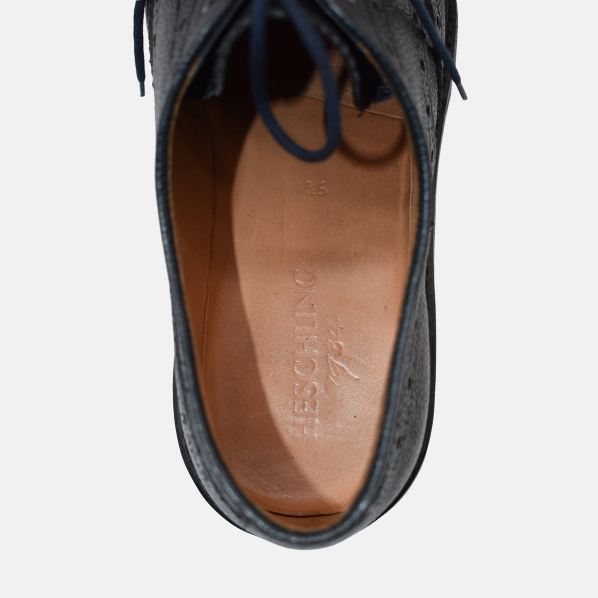 Dark Blue Budapester Shoes made of Leather (EU 42/US 9,5)