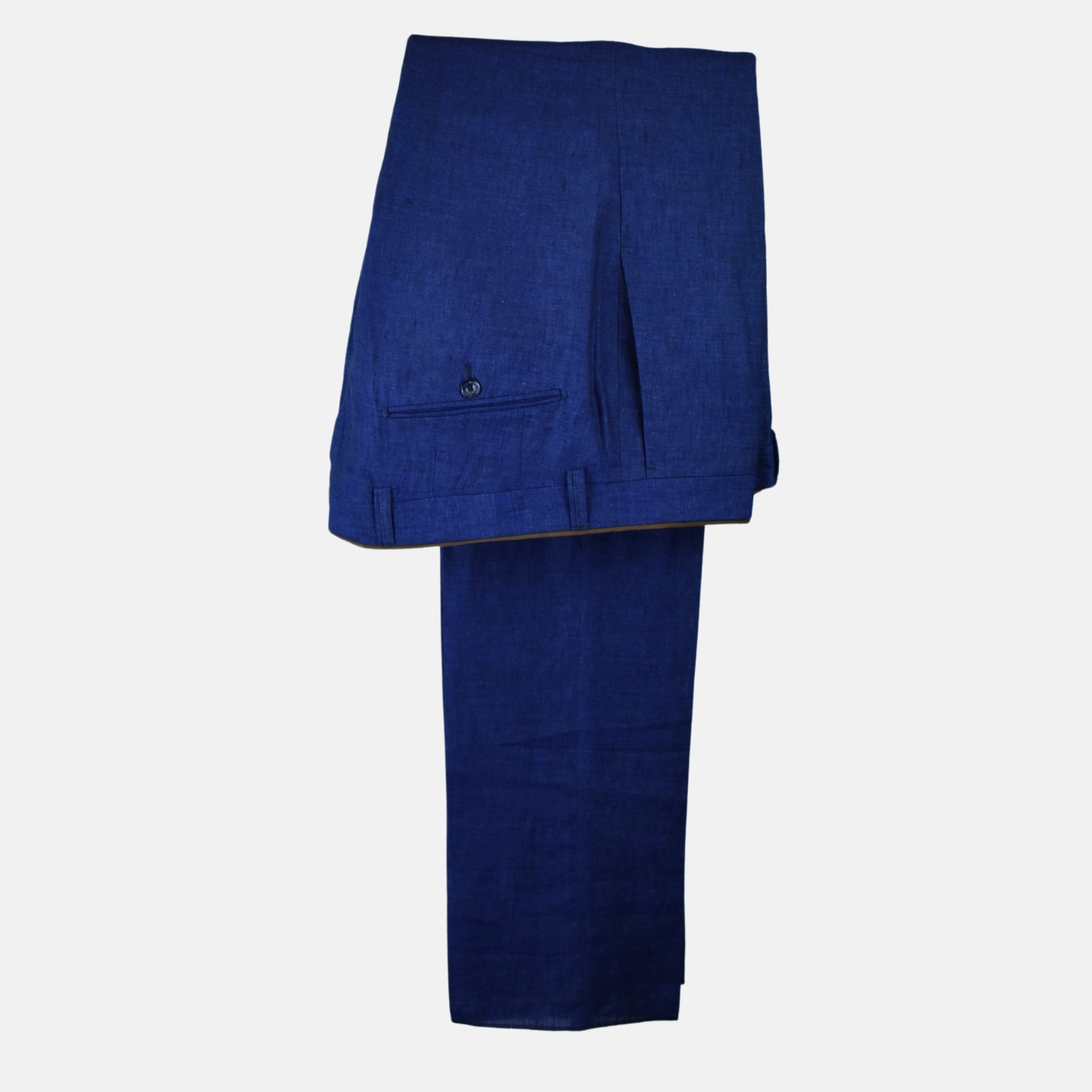 Electric Blue Trousers made of Linen ( EU 50)