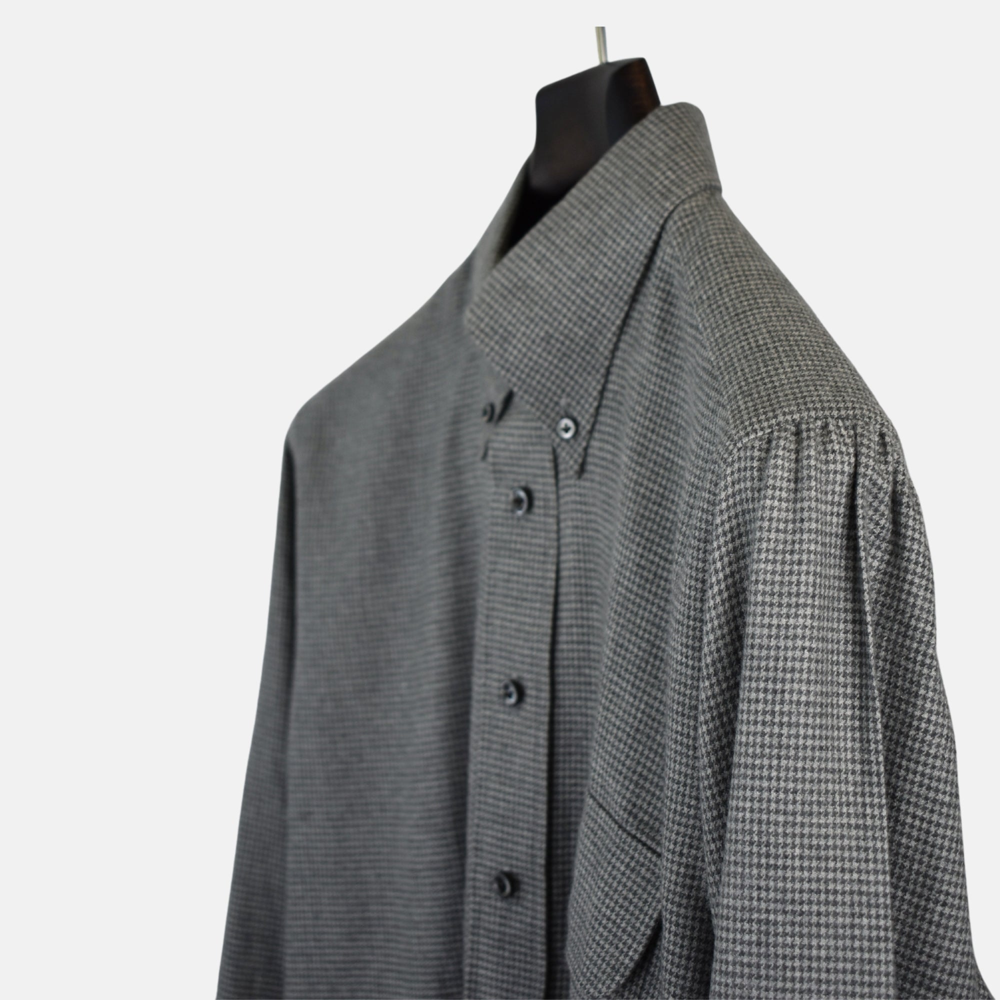 Gray Houndstooth Patterned Shirt made of Cotton (EU 41)
