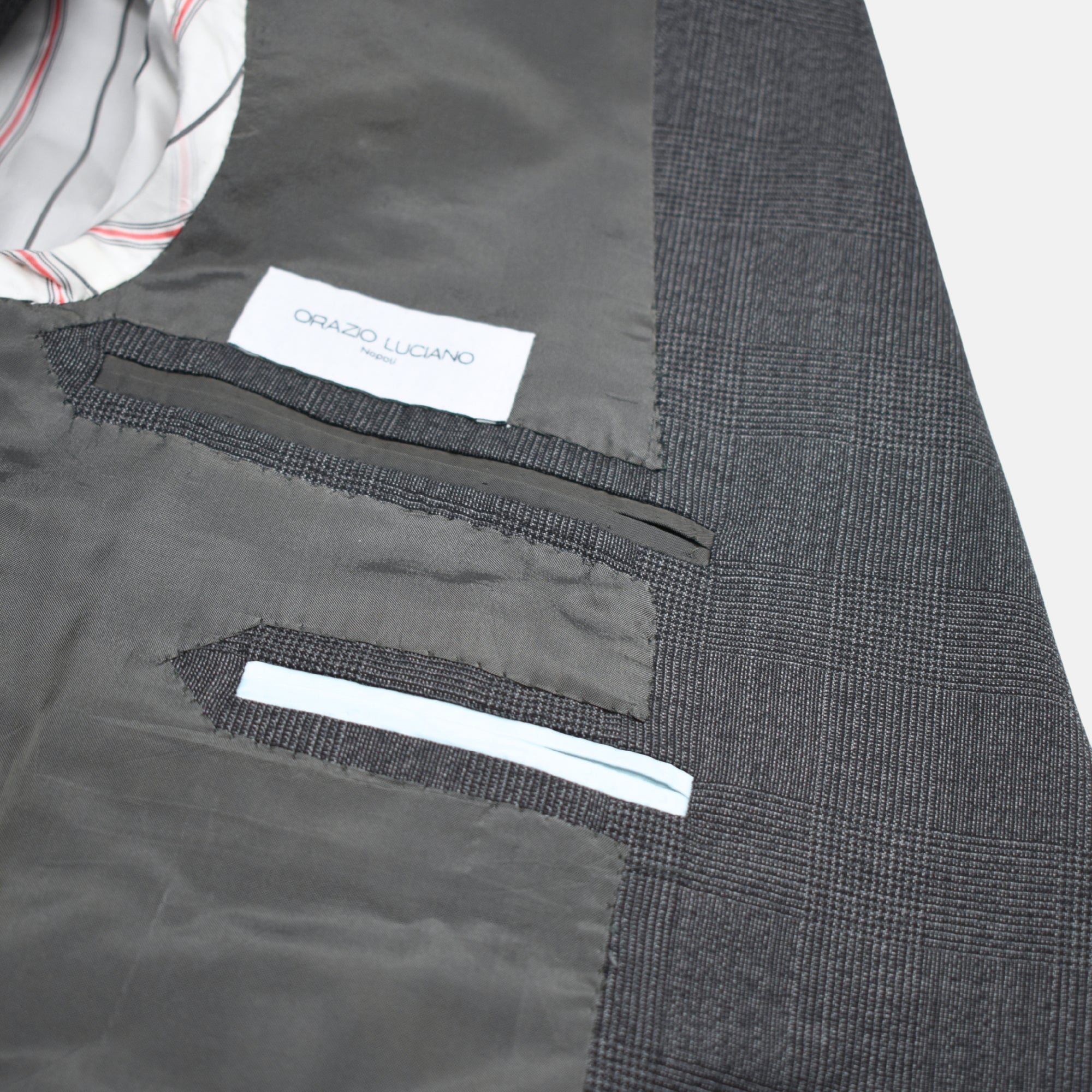 Gray-Black Checkered Blazer made of Wool (EU 50)