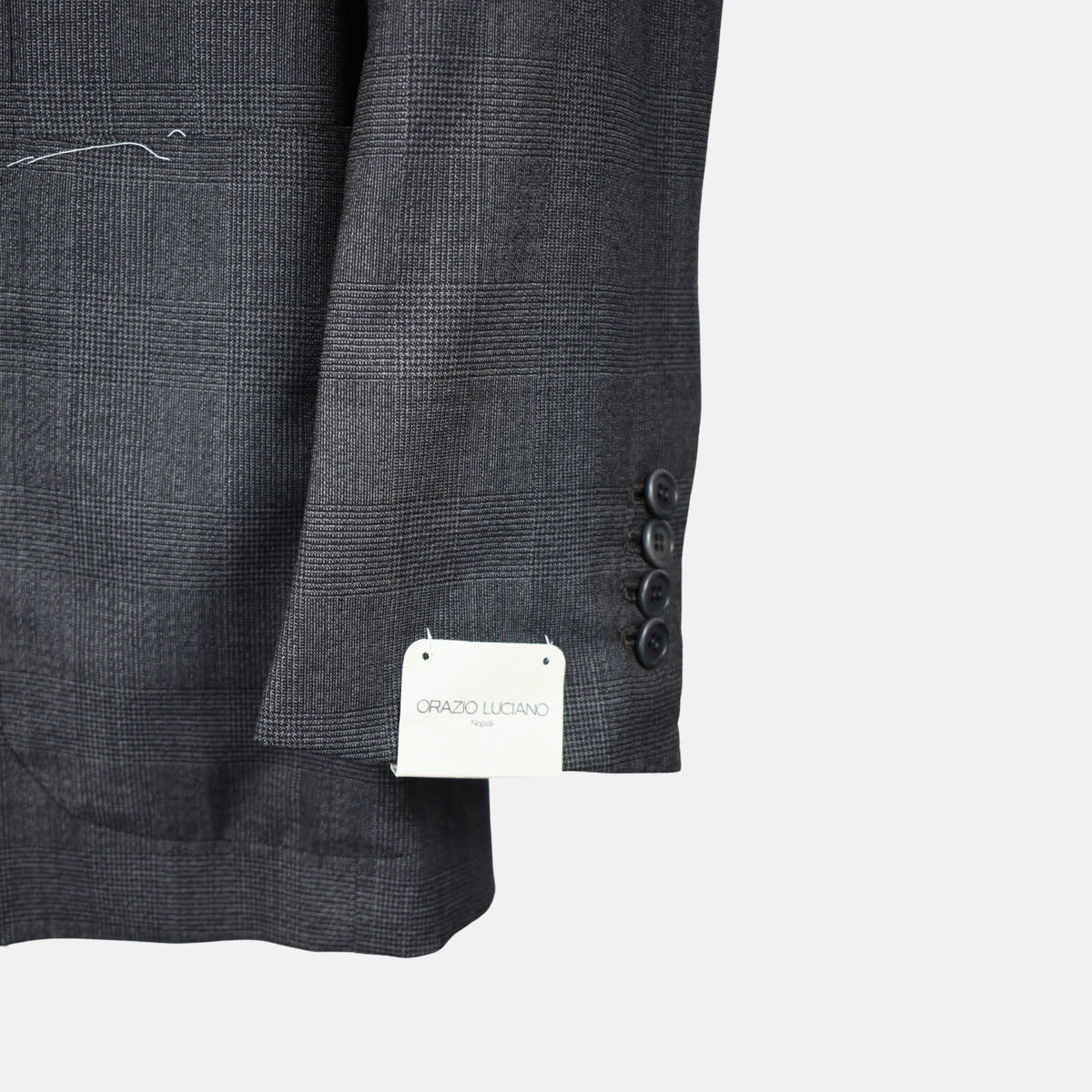 Gray-Black Checkered Blazer made of Wool (EU 50)