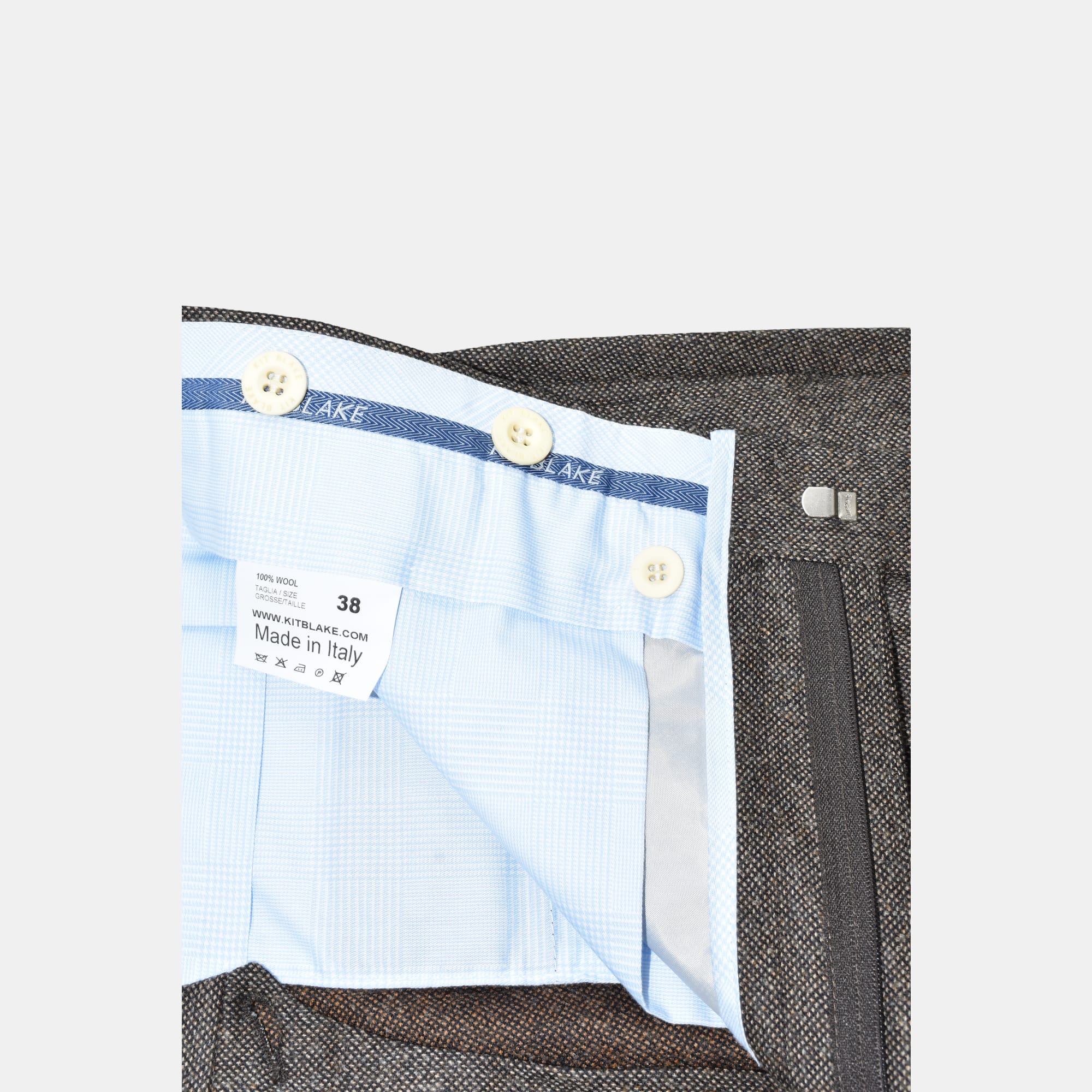 Brown Melange Trousers made of Wool (EU 38)