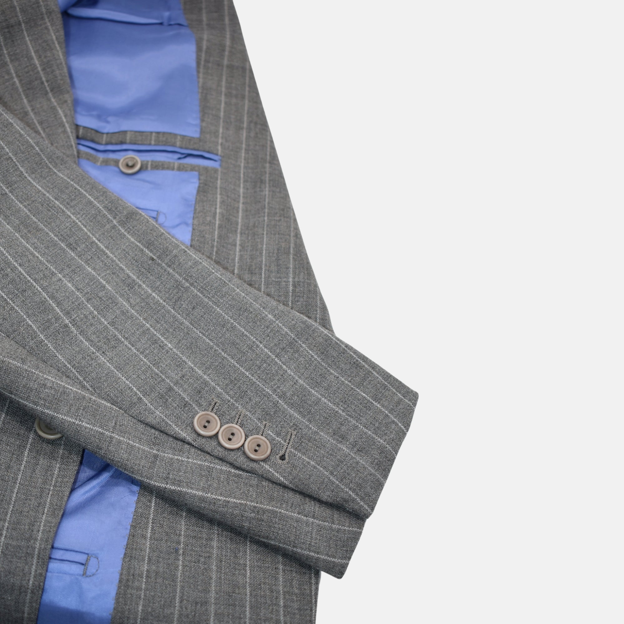 Light Gray Stripe Suit made of Wool (EU 50)