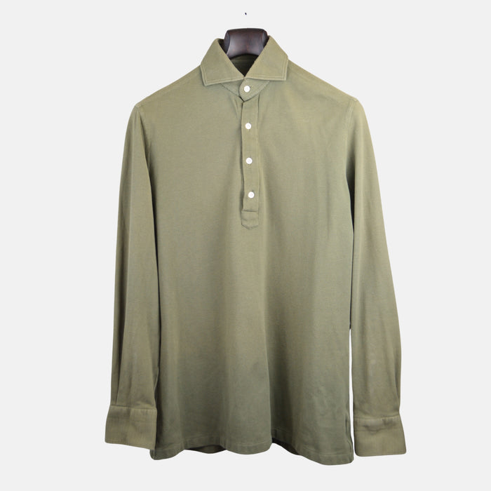 Khaki Longsleeve Polo made of Cotton (M)
