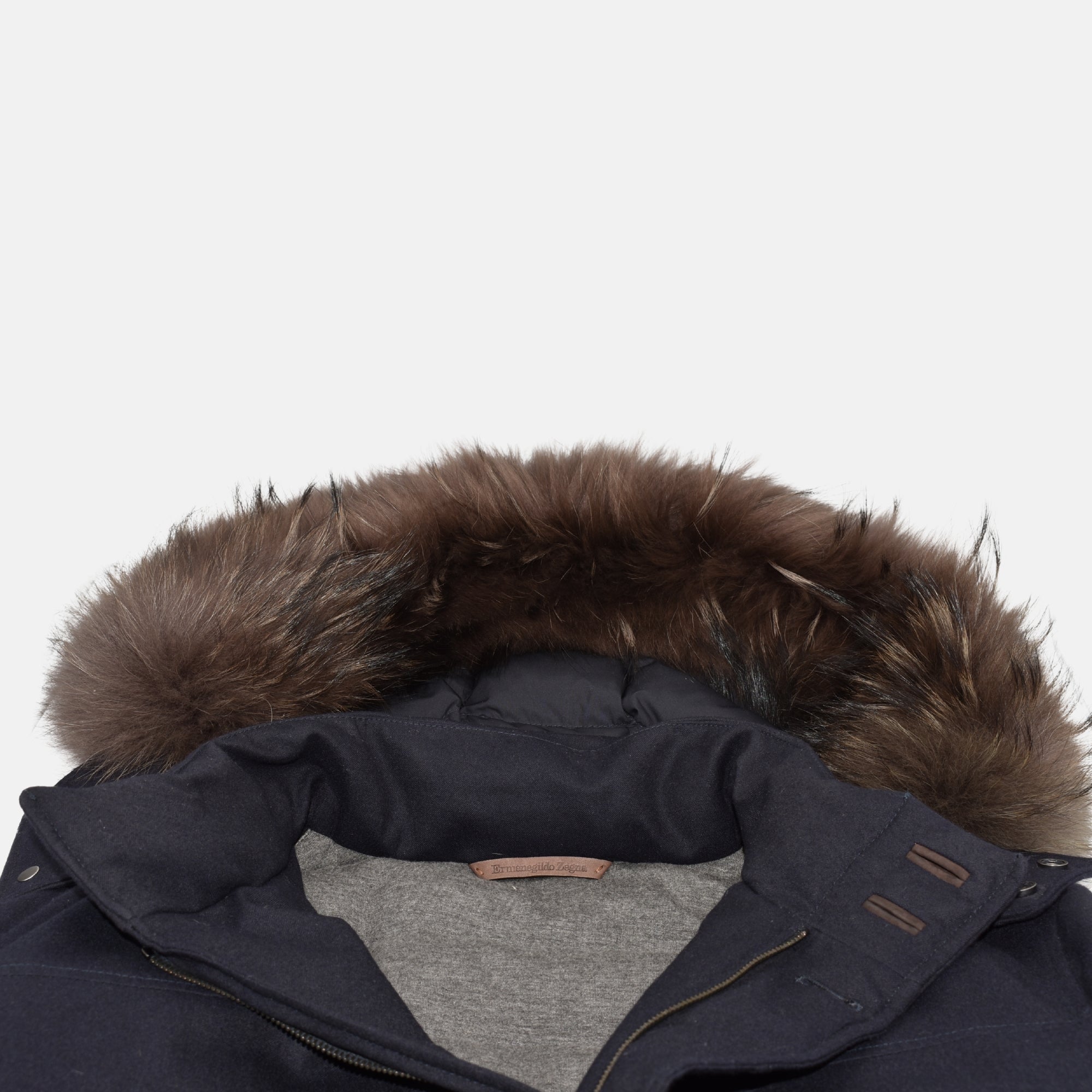 Navy Hooded Jacket made of Wool (EU 54)