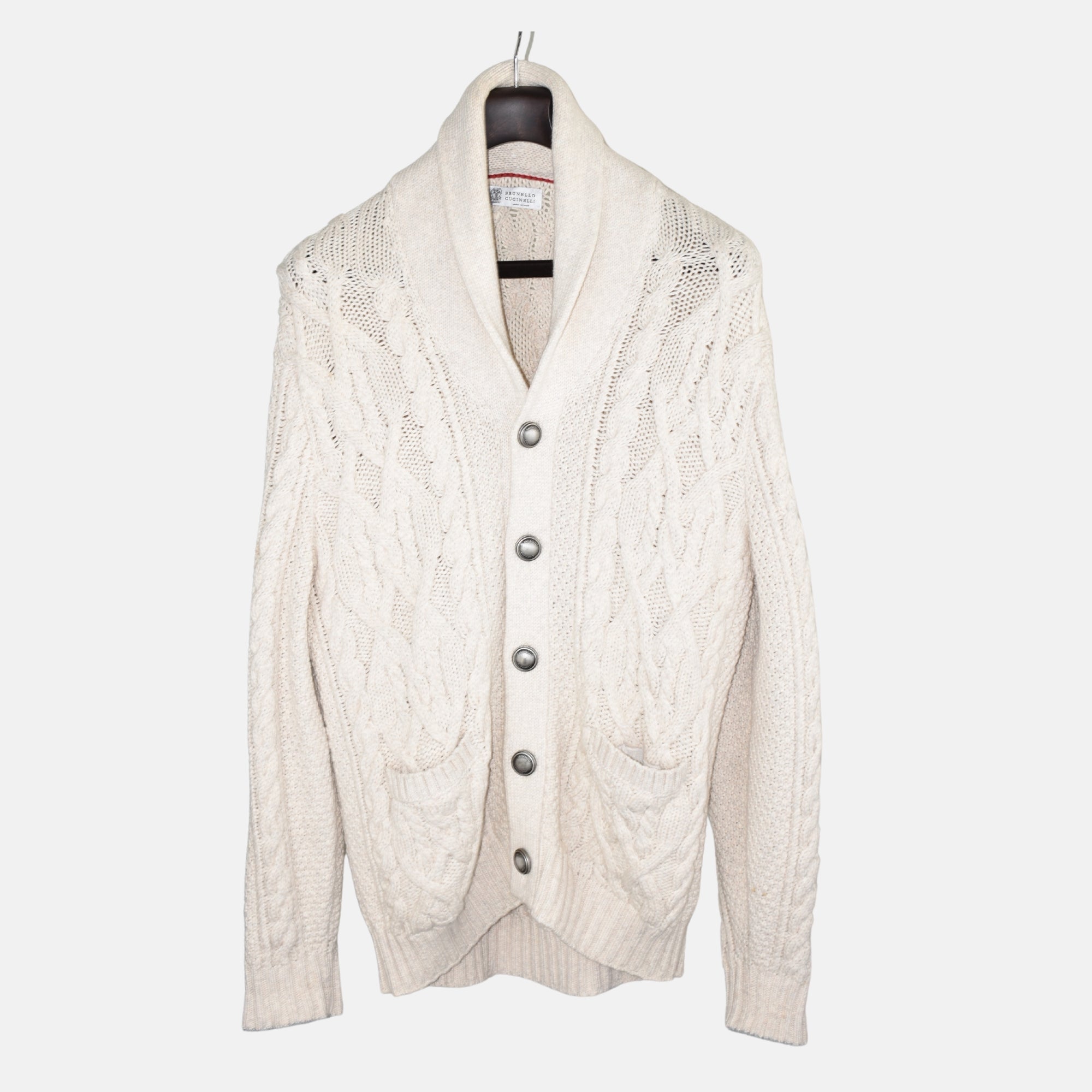 Cream Cardigan made of Cotton/Polyamide (EU 52)