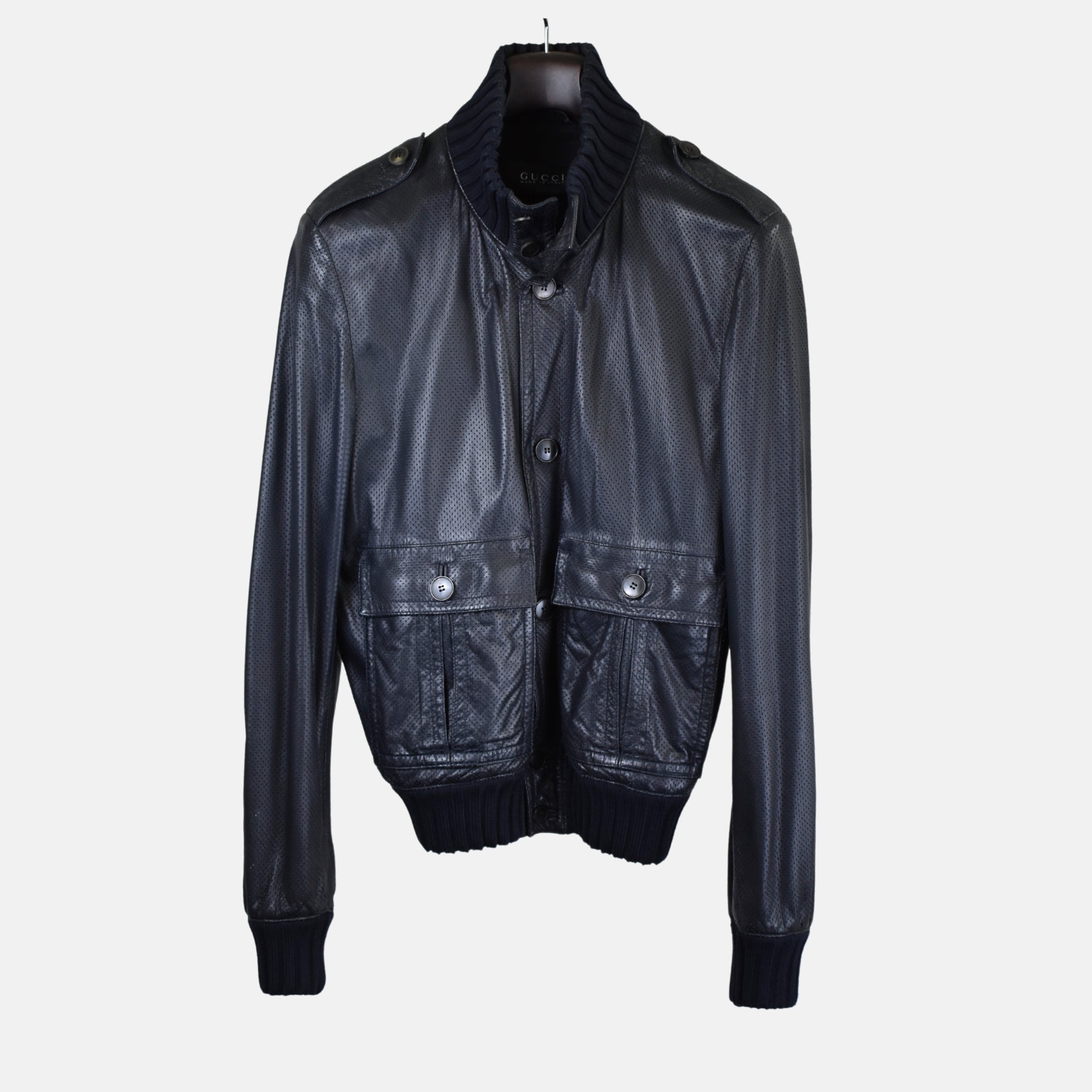 Navy Jacket made of Leather (EU 50)