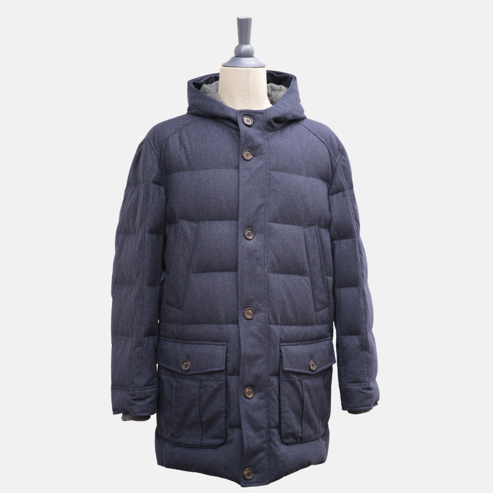 Marineblaue Jacke aus Wolle/Seide/Kaschmir (XXL)