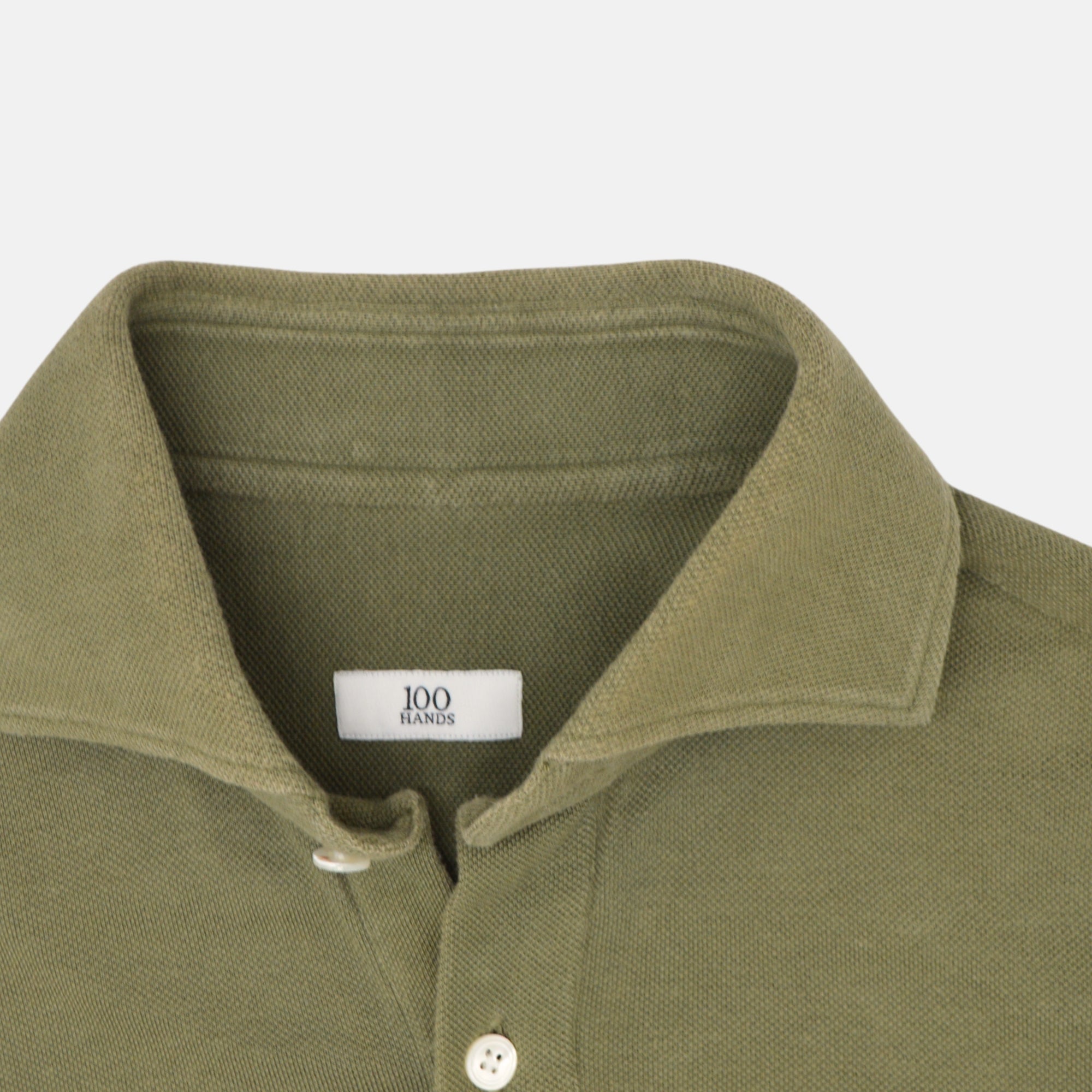 Khaki Longsleeve Polo made of Cotton (M)