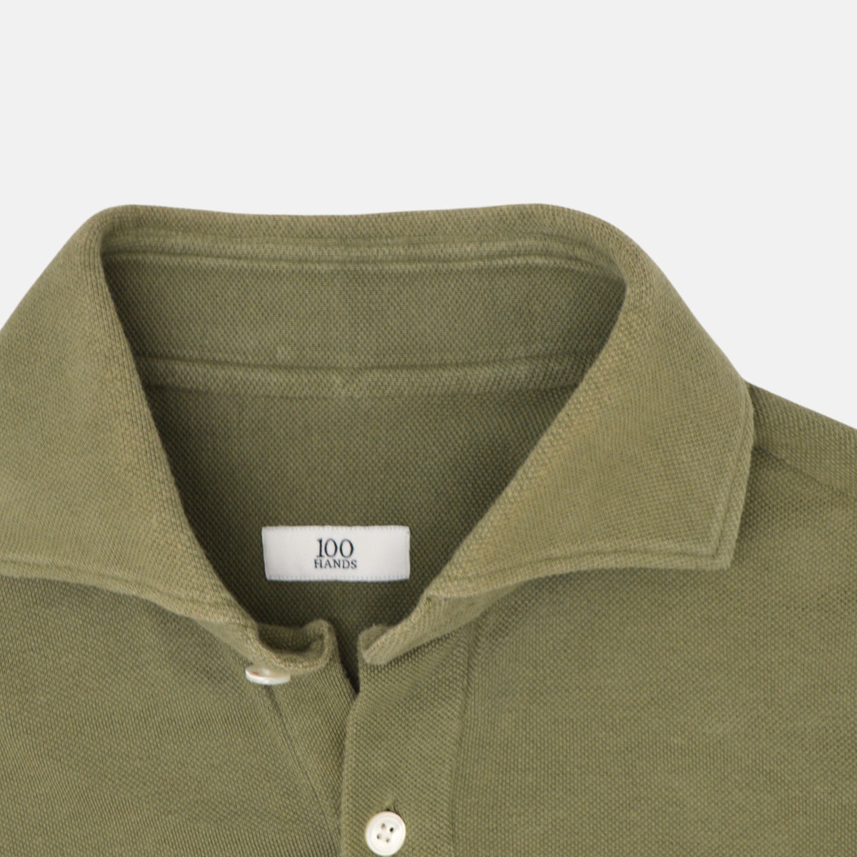 Khaki Longsleeve Polo made of Cotton (M)