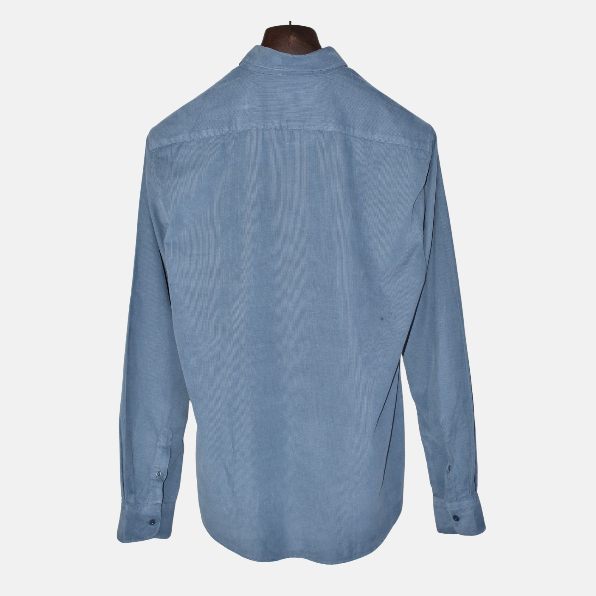 Blue-Gray Corduroy Shirt made of Cotton (M)