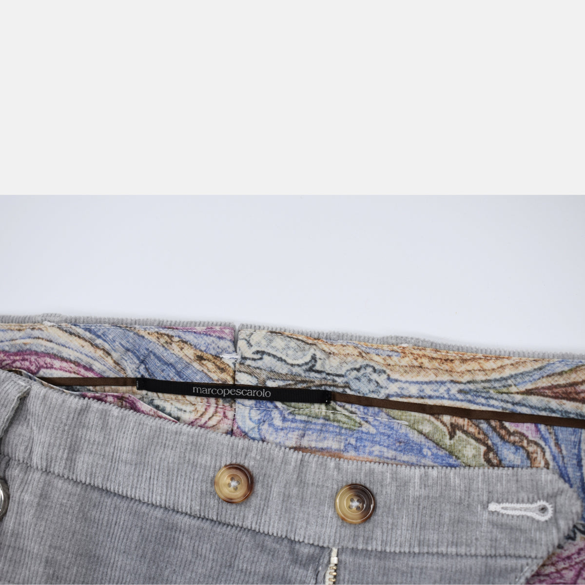 Light Gray Corduroy Trousers made of Cotton (EU 54)