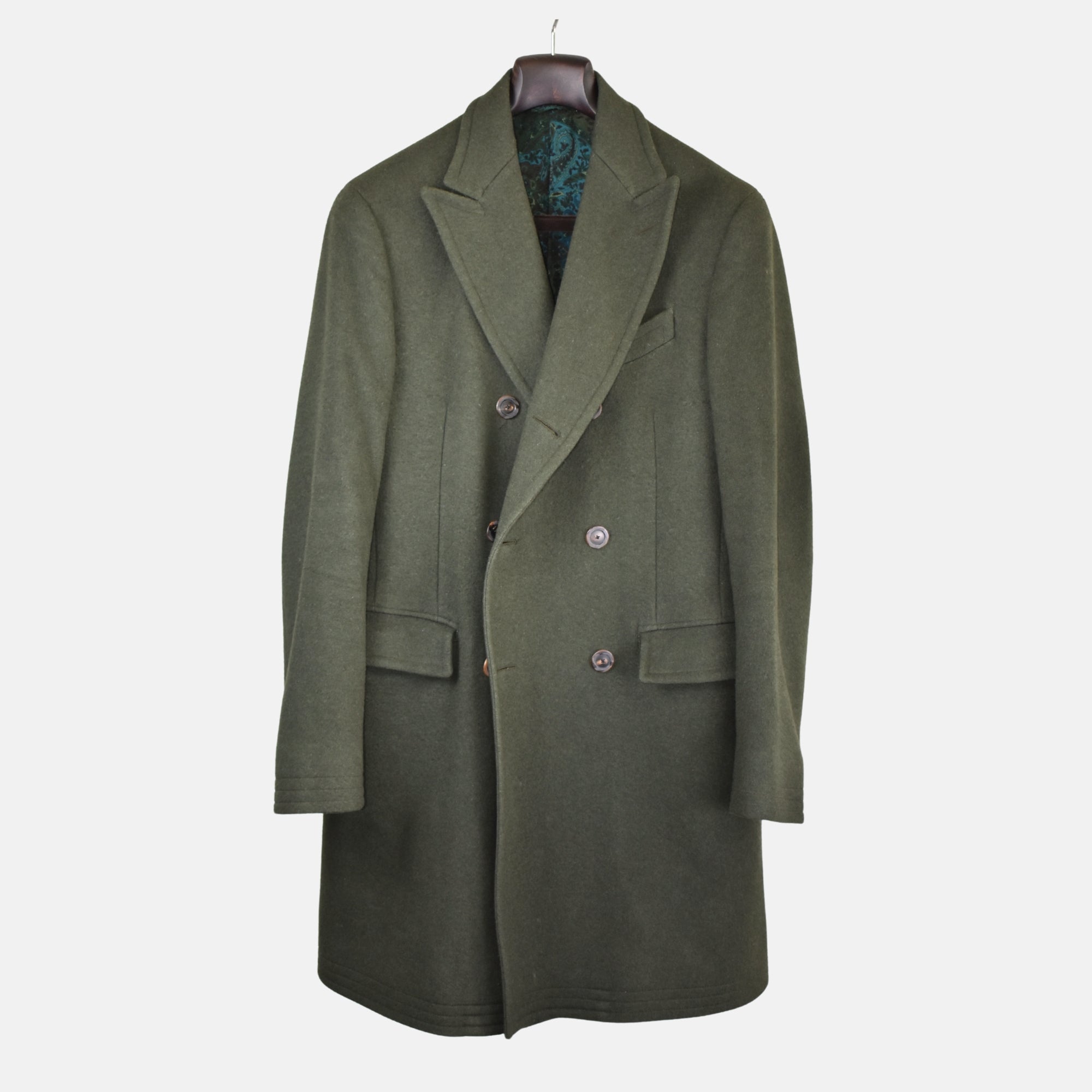Green Double Breasted Coat made of Wool/Cashmere (EU 50)