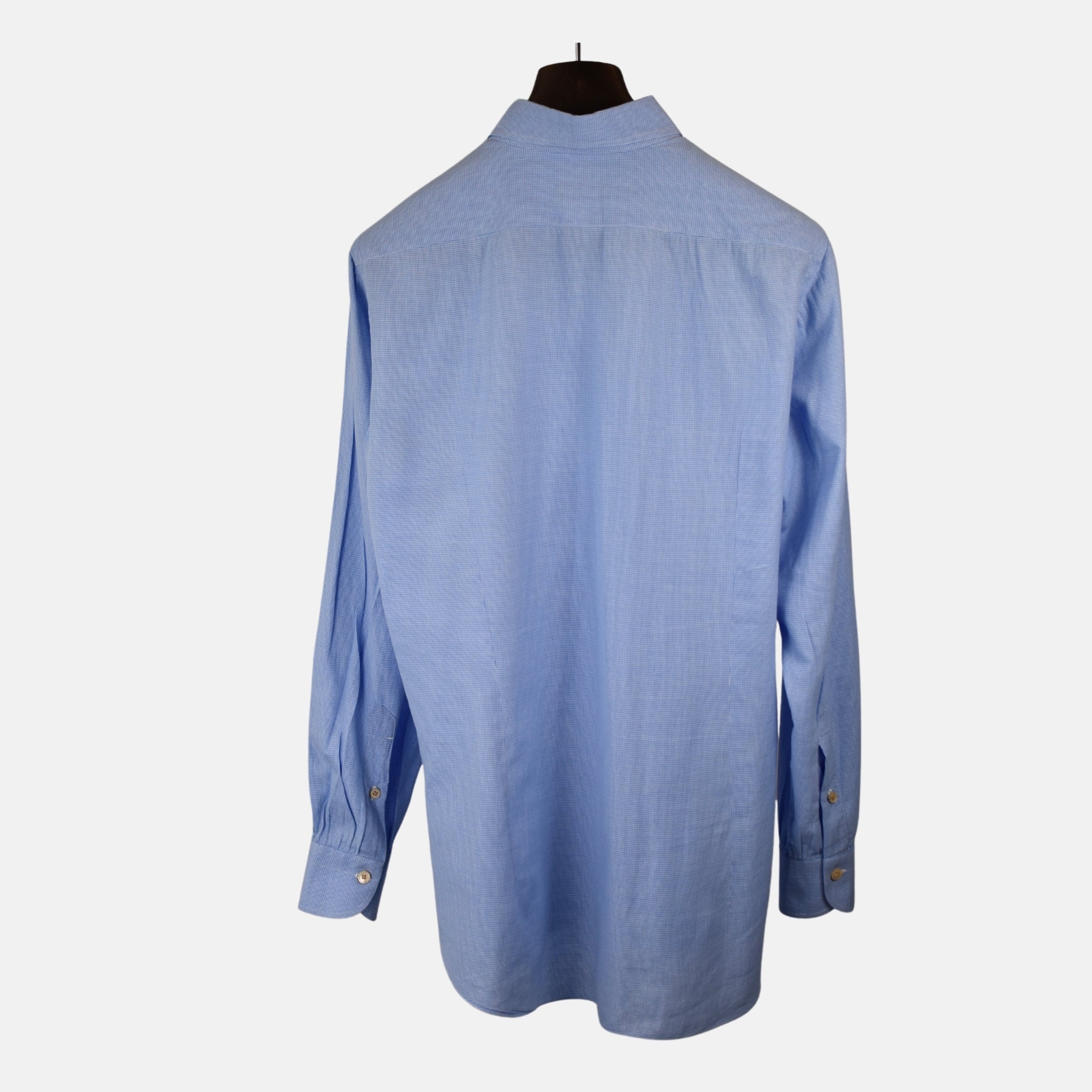 Blue-White Houndstooth Patterned Shirt made of Cotton (EU 42)