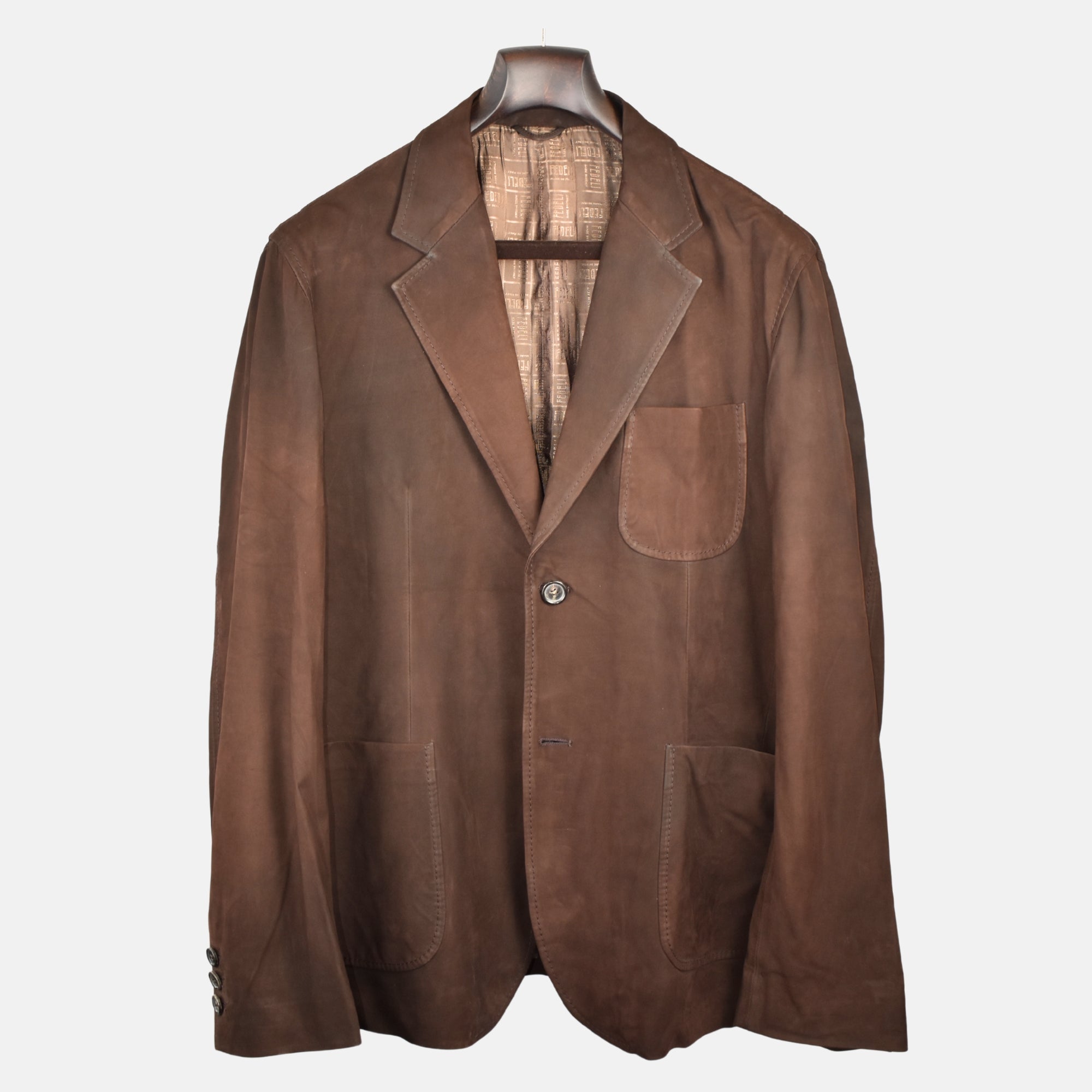 Brown Blazer made of Calf Leather (EU 54)