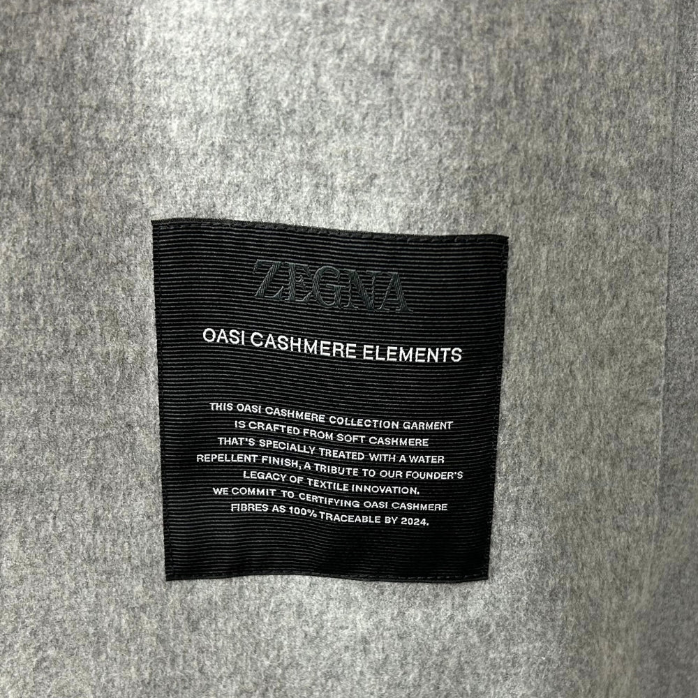 Gray Down Coat made of Cashmere (EU 52)