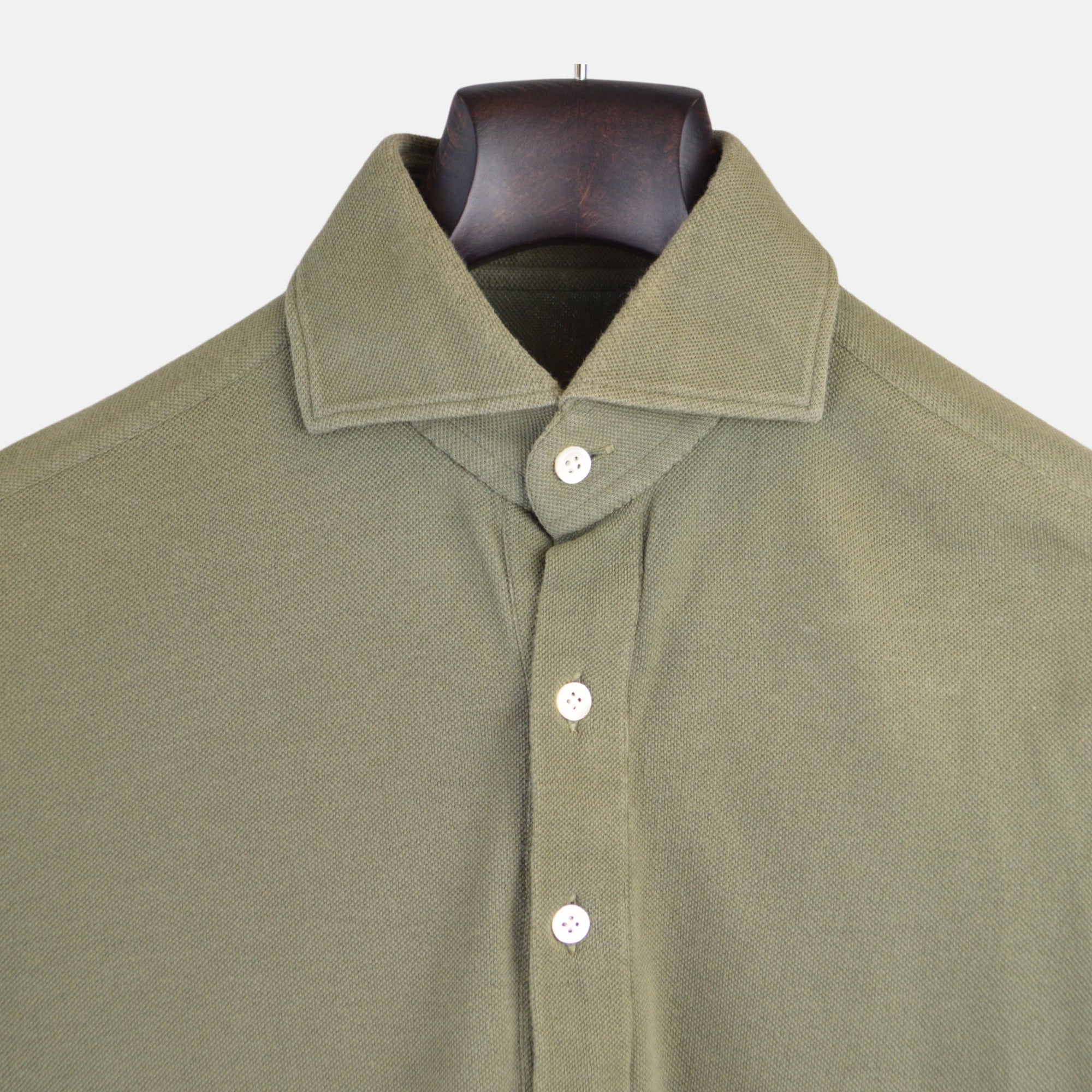 Khaki Longsleeve Polo made of Cotton (M)