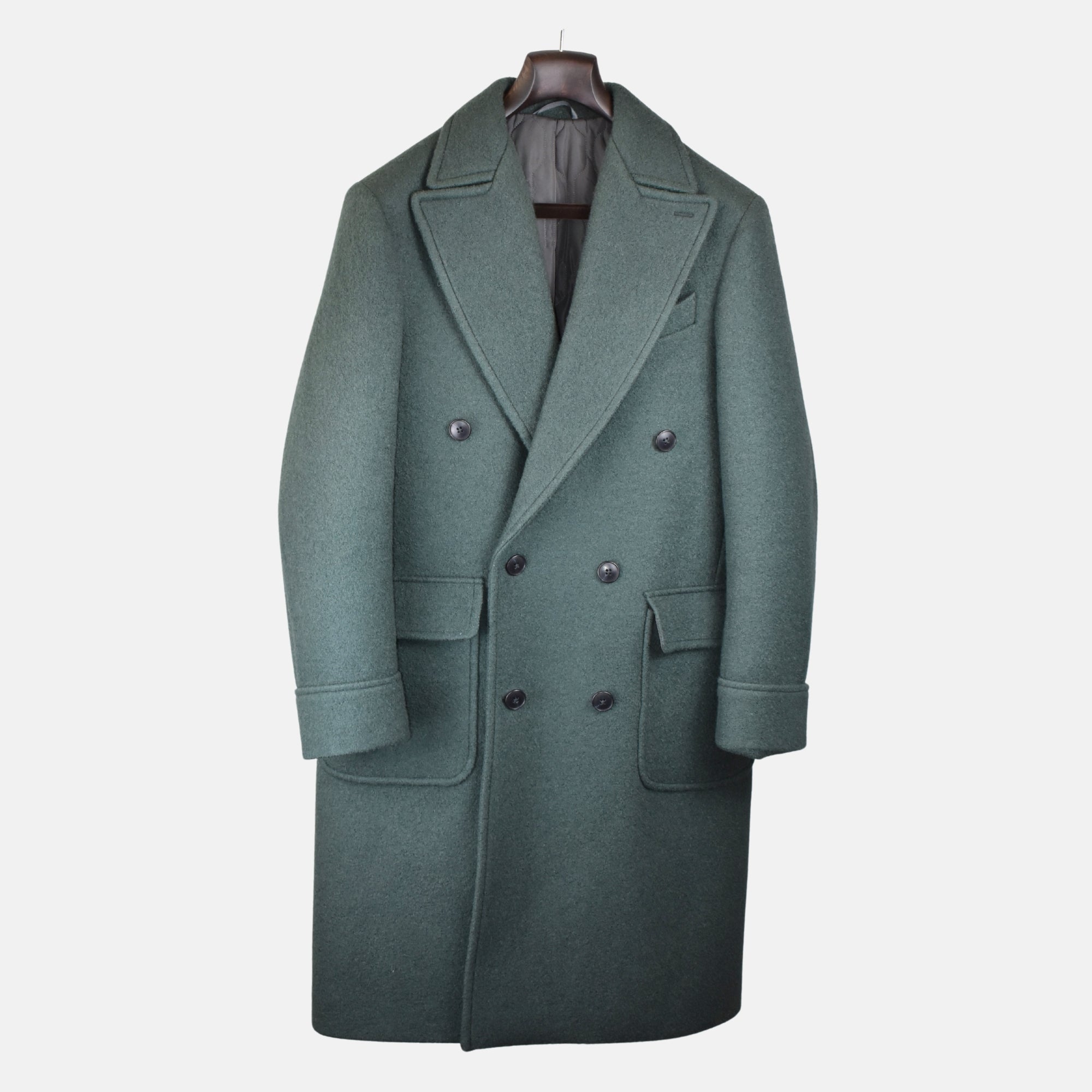 Green Double Breasted Coat made of Virgin Wool (EU 51)