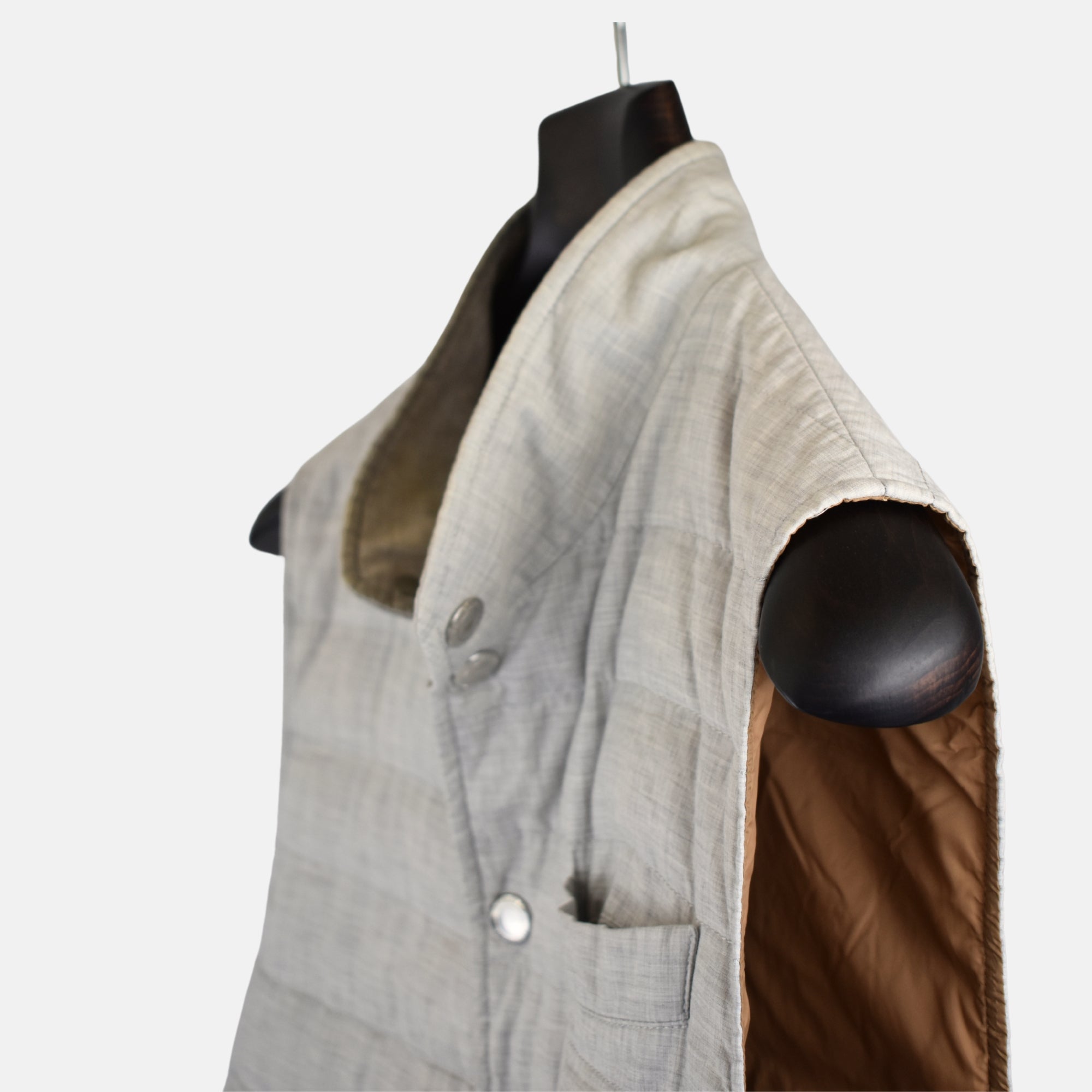 Light Gray Melange Vest made of Cotton (M)
