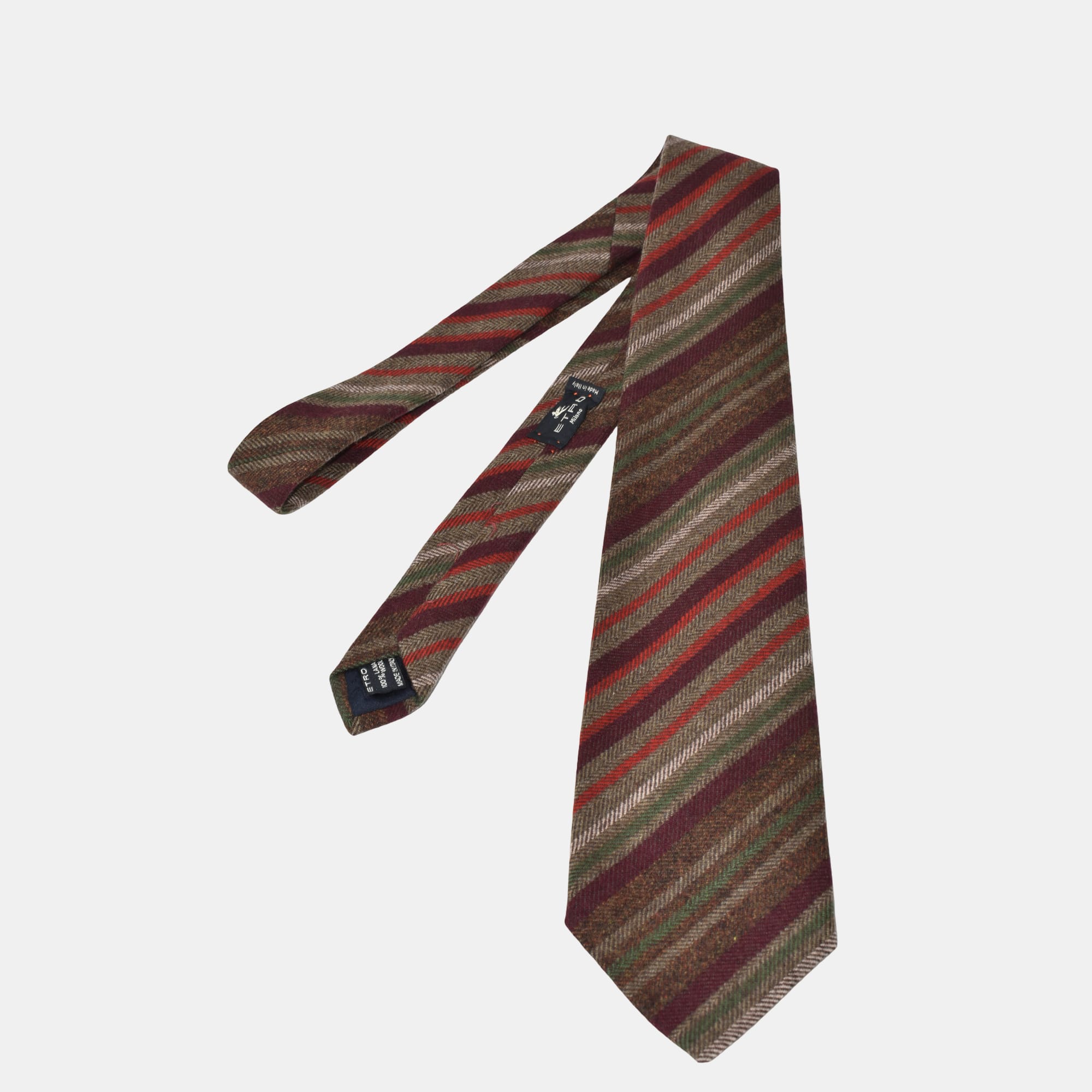 Multicoloured Striped Tie made of Wool