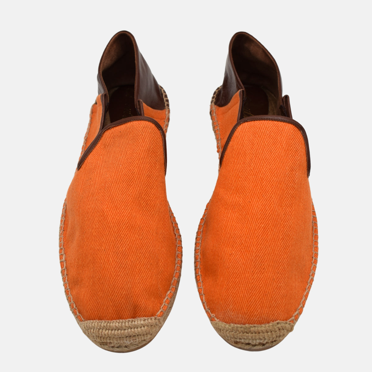Orange/Brown Espandrilles made of Cotton/Leather (EU 45)