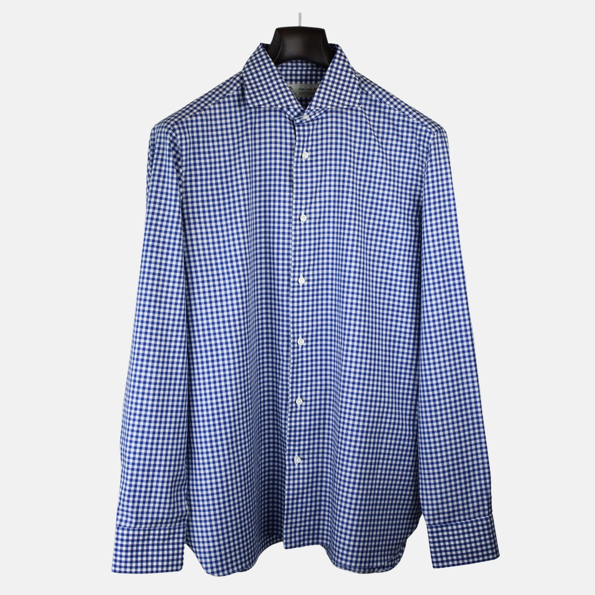 Blue/White Checkered Shirt made Cotton (EU 42)