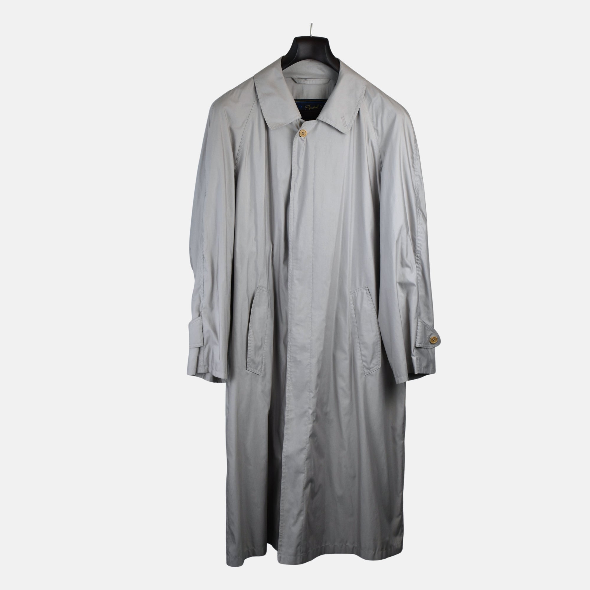 Silver Gray Trench Coat made of Polyester (EU 46)
