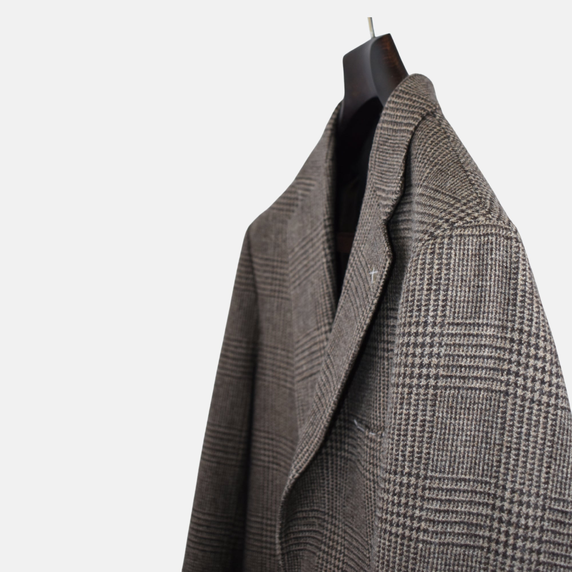 Brown Checkered Blazer made of Wool (EU 54)
