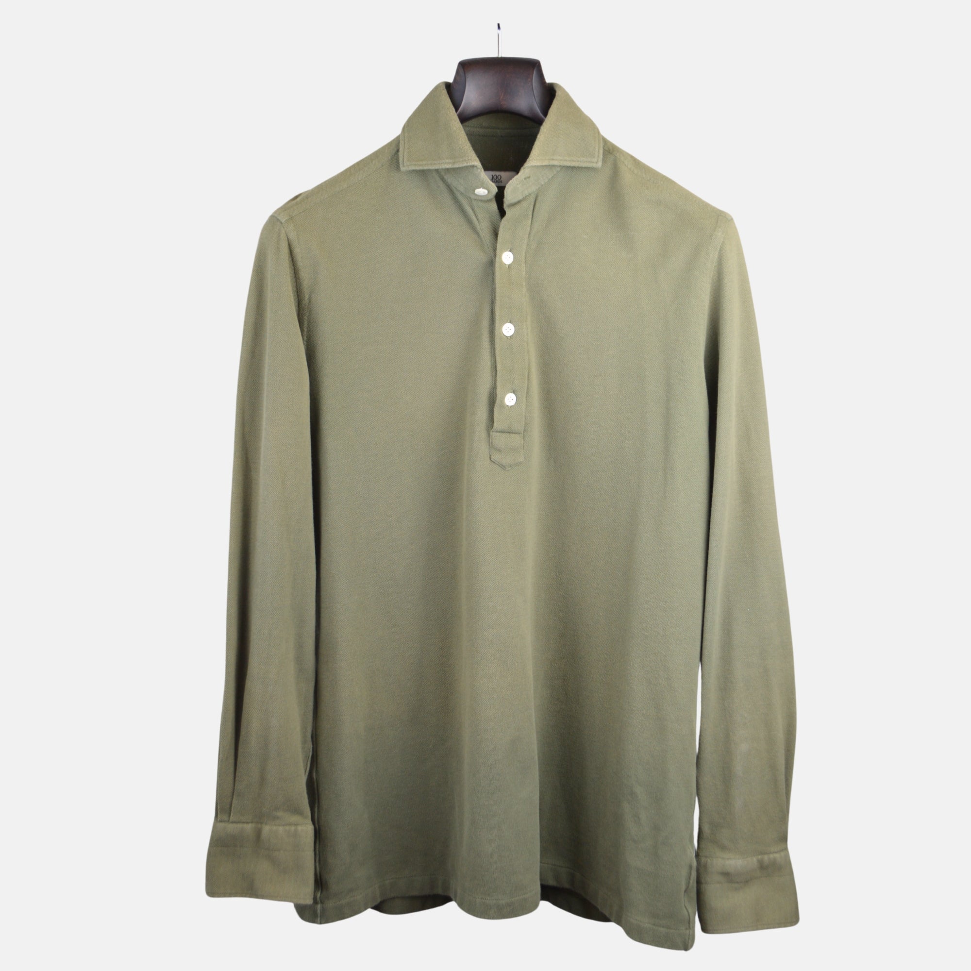 Khaki Longsleeve Polo made of Cotton (M)