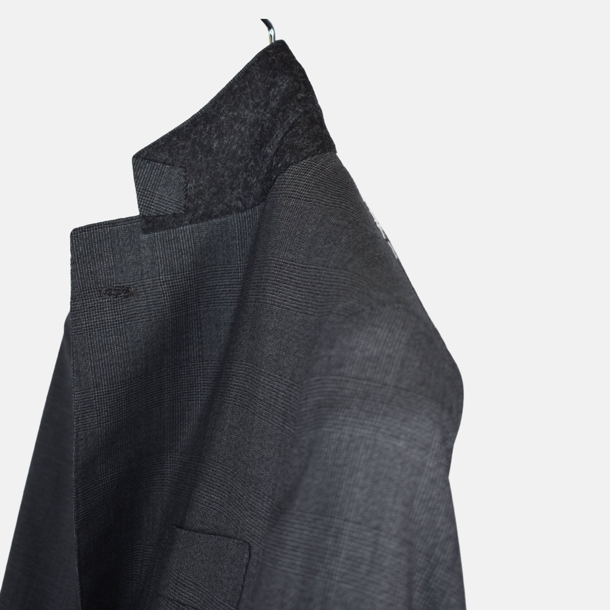 Gray-Black Checkered Blazer made of Wool (EU 50)
