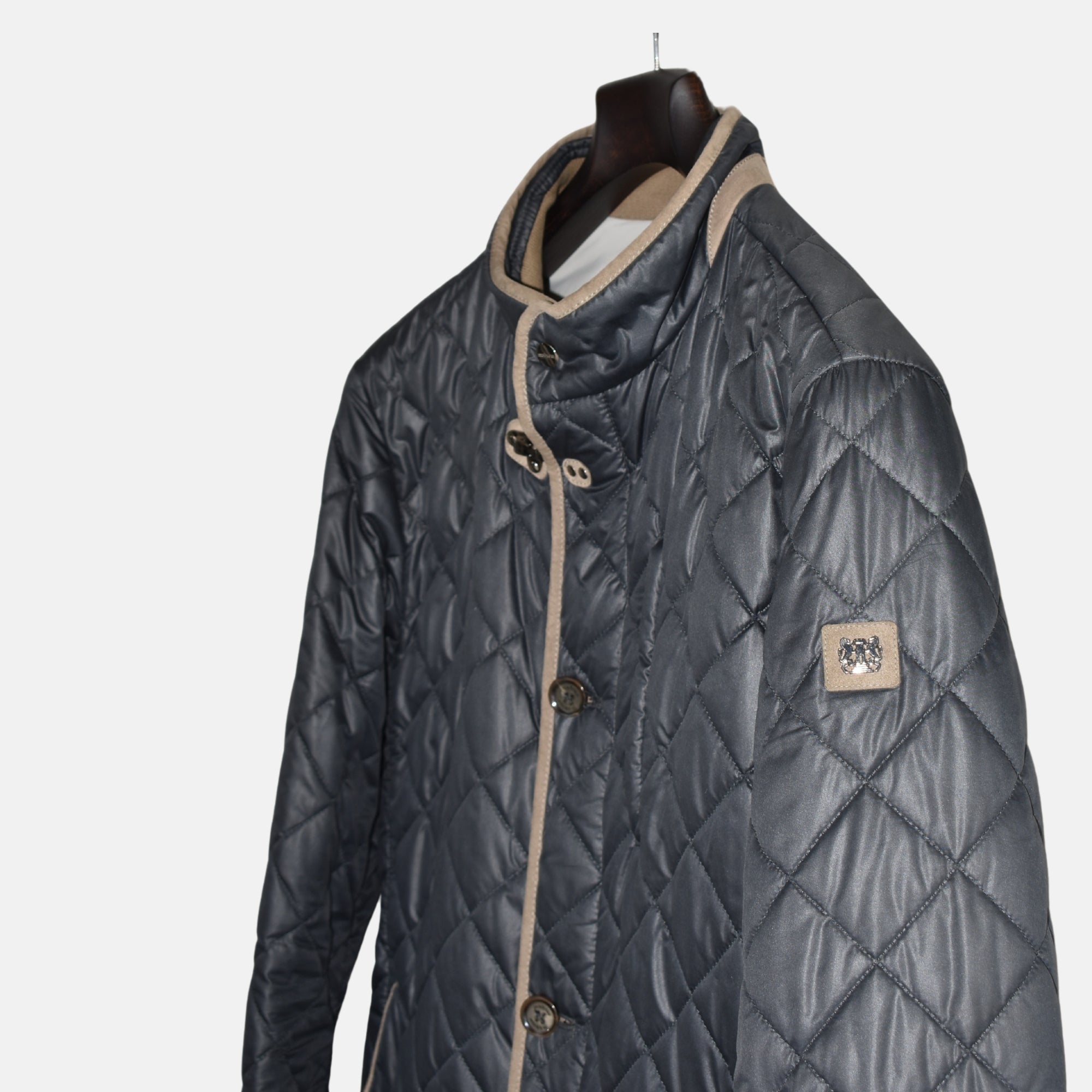 Blue Quilted Jacket made of Polyamide (EU 52)