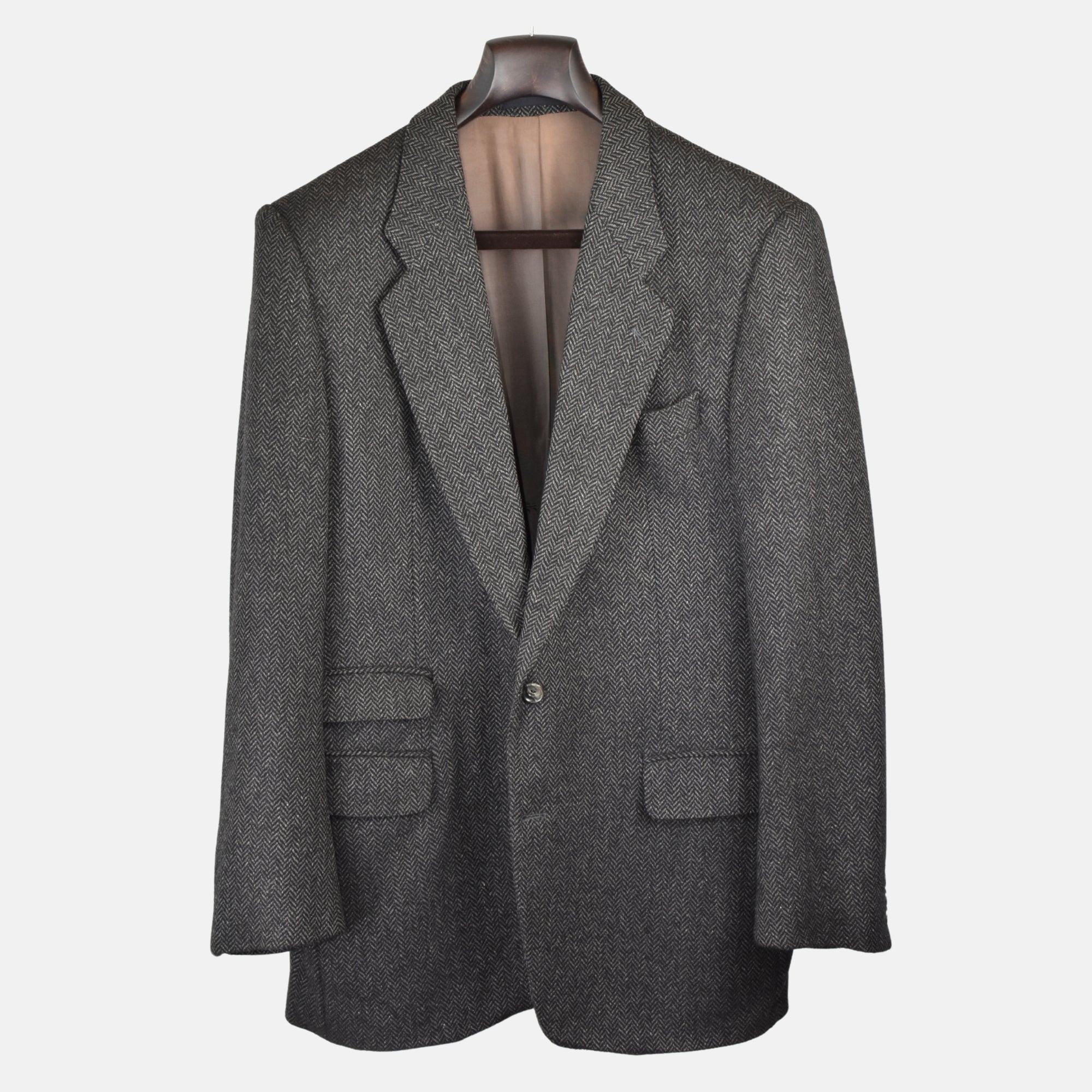 Gray/Black Heeringbone Blazer made of Cashmere (EU 52)