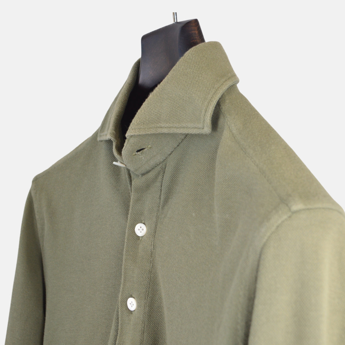 Khaki Longsleeve Polo made of Cotton (M)
