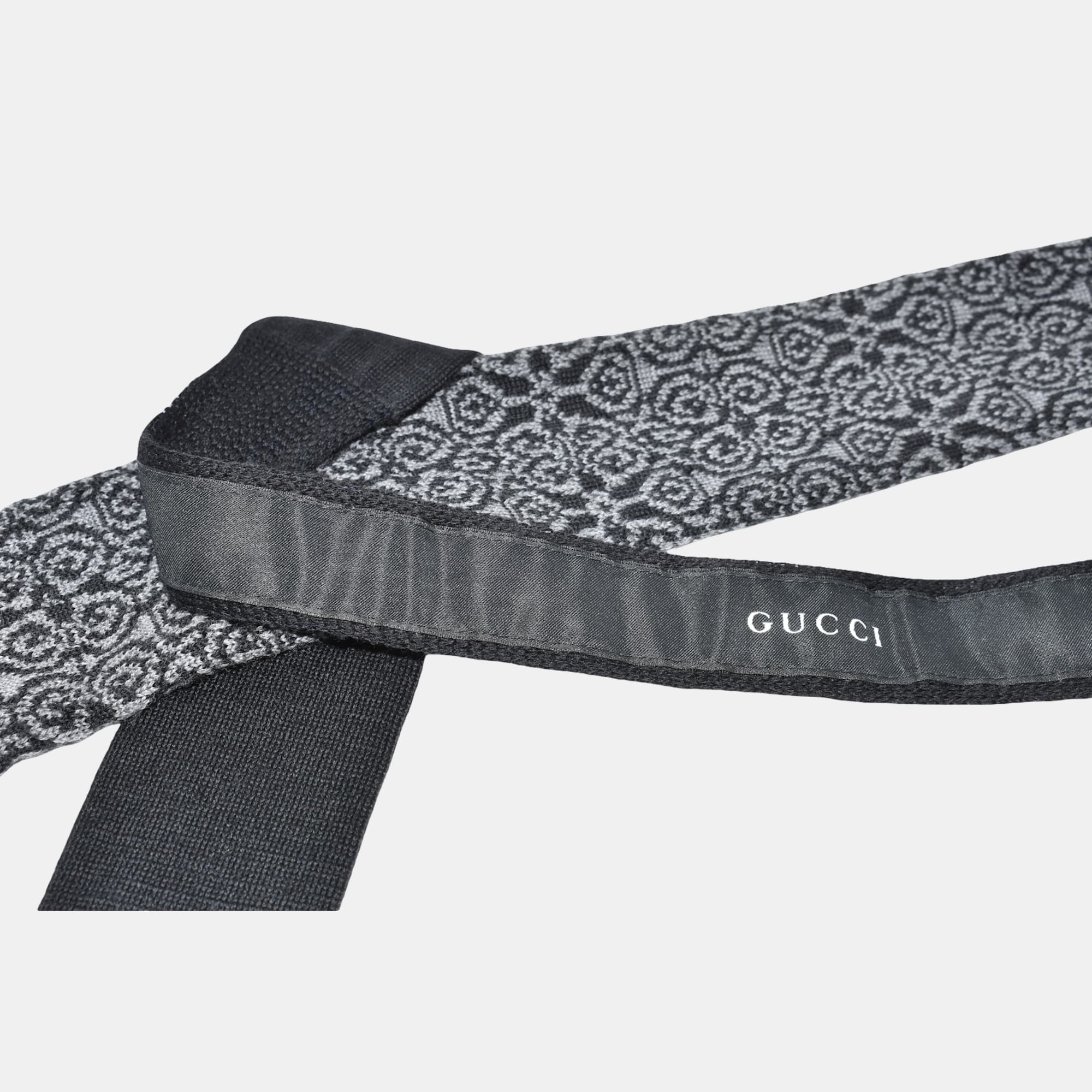 Black-Gray Patterned Tie made of Wool