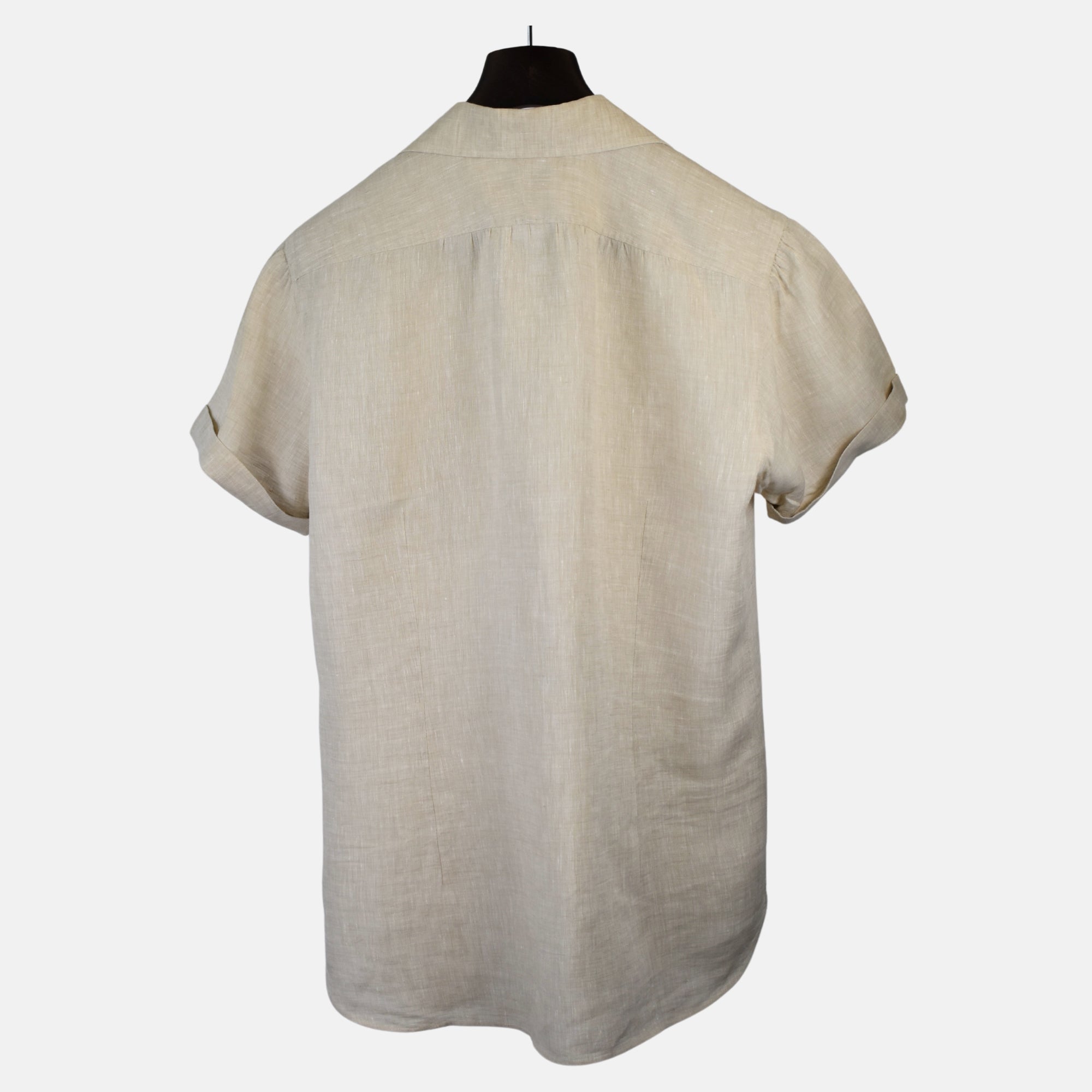 Beige Short-Sleeve Shirt made of Linen (EU 42)