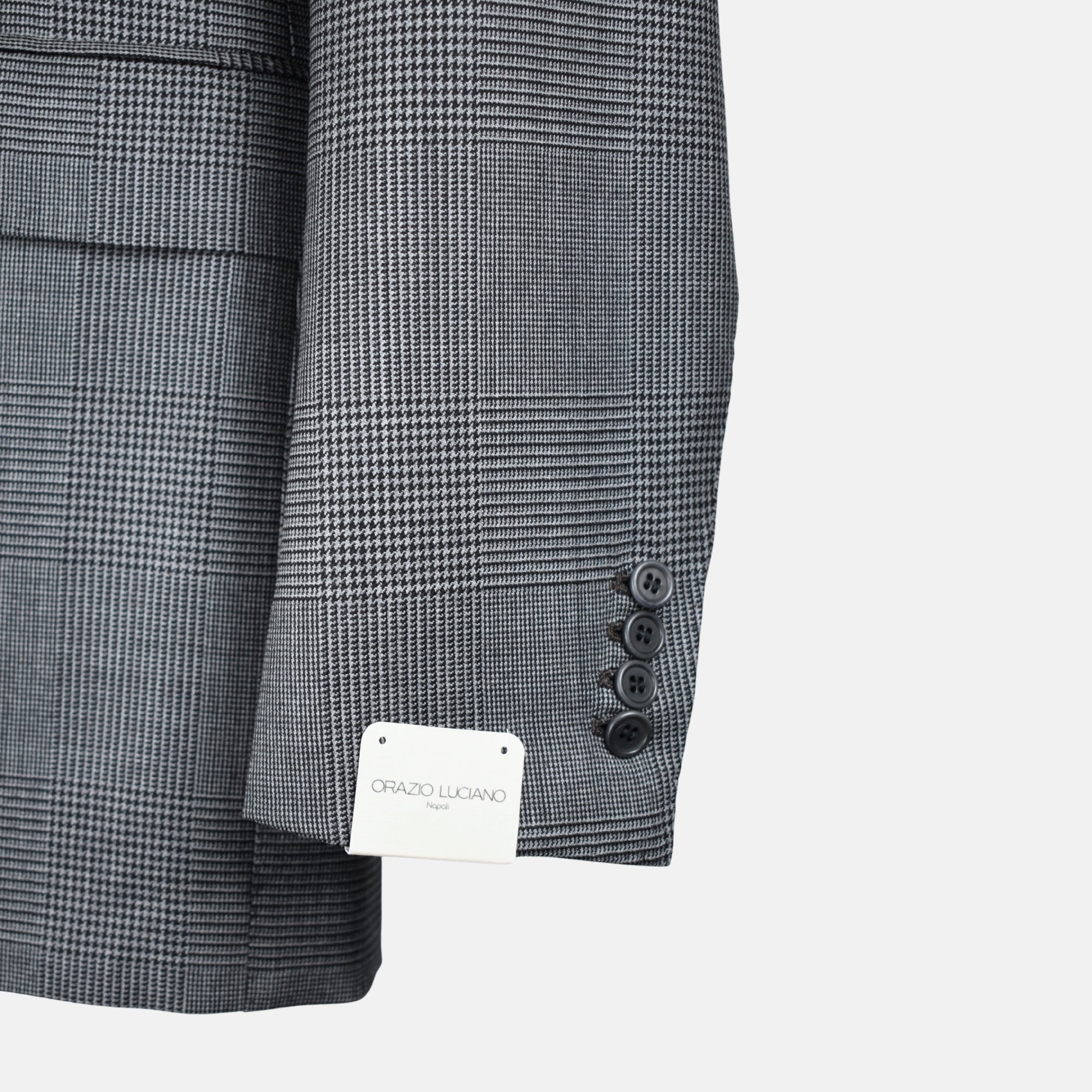 Gray-Black Checkered Blazer made of Wool (EU 50)