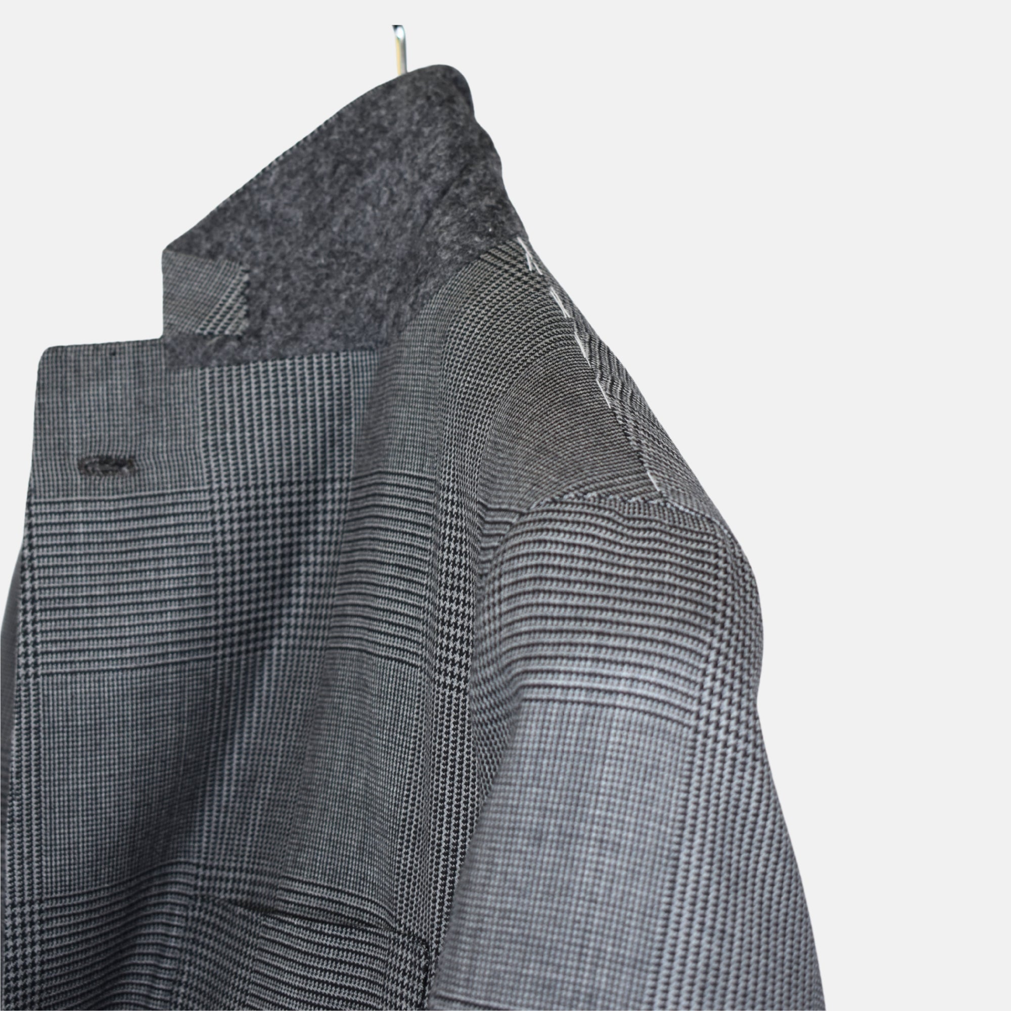 Gray-Black Checkered Blazer made of Wool (EU 50)