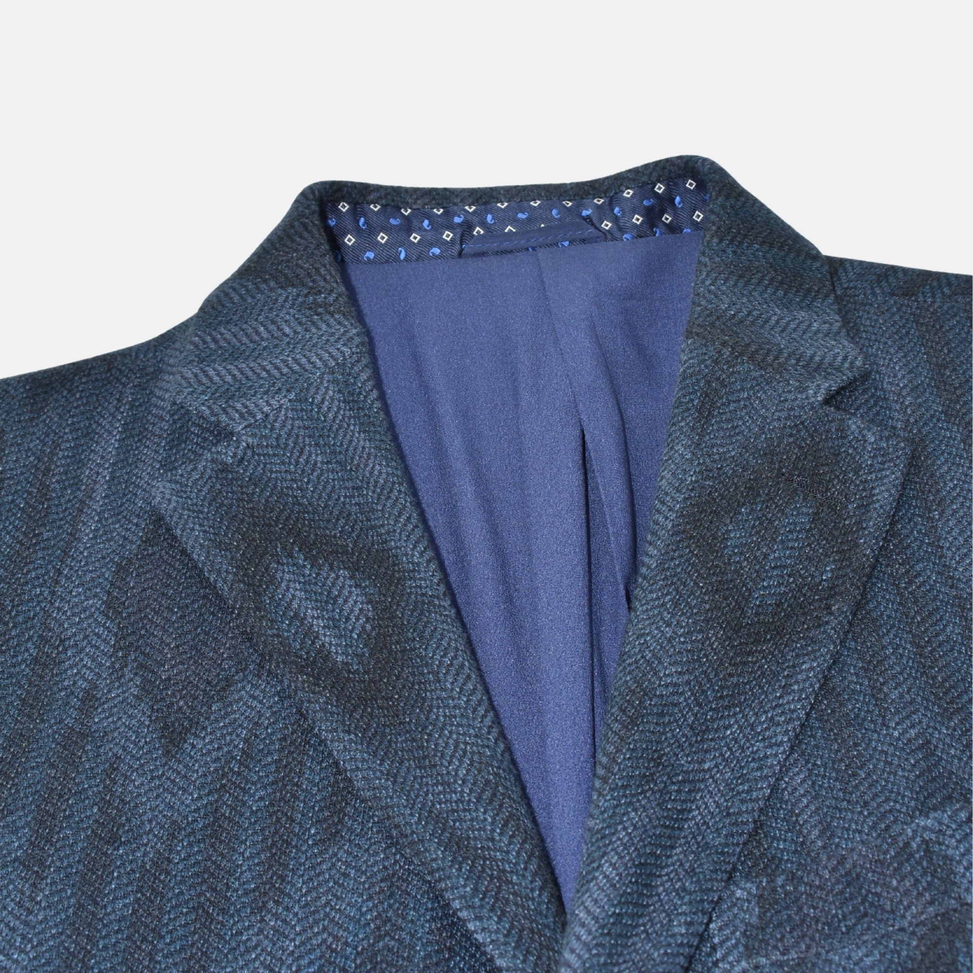 Blue Herringbone Patterned Blazer made of Cotton/Polyamide/Elastane (EU 50)