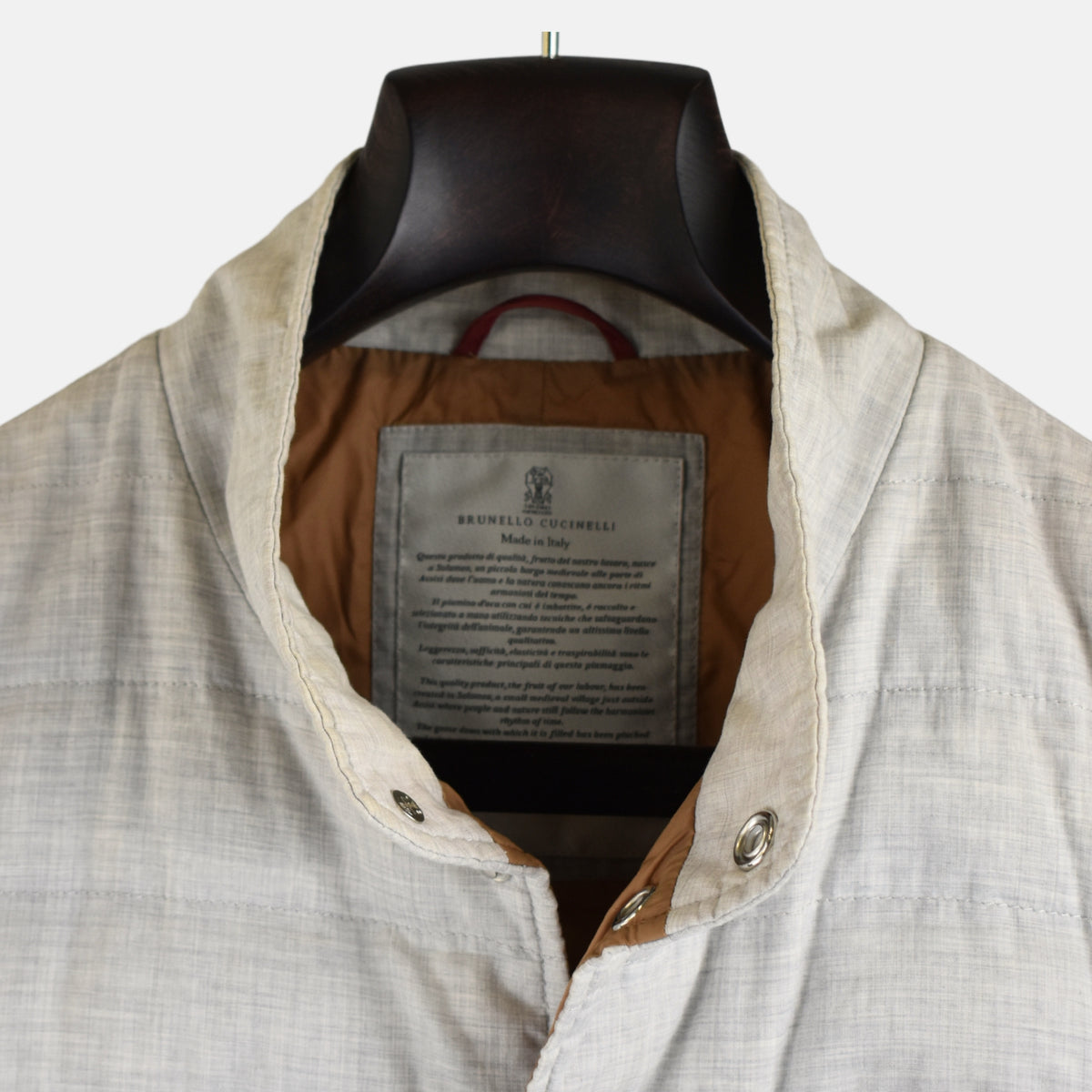 Light Gray Melange Vest made of Cotton (M)