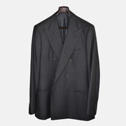 Charcoal Double Breasted Suit made of Wool (EU 52L)