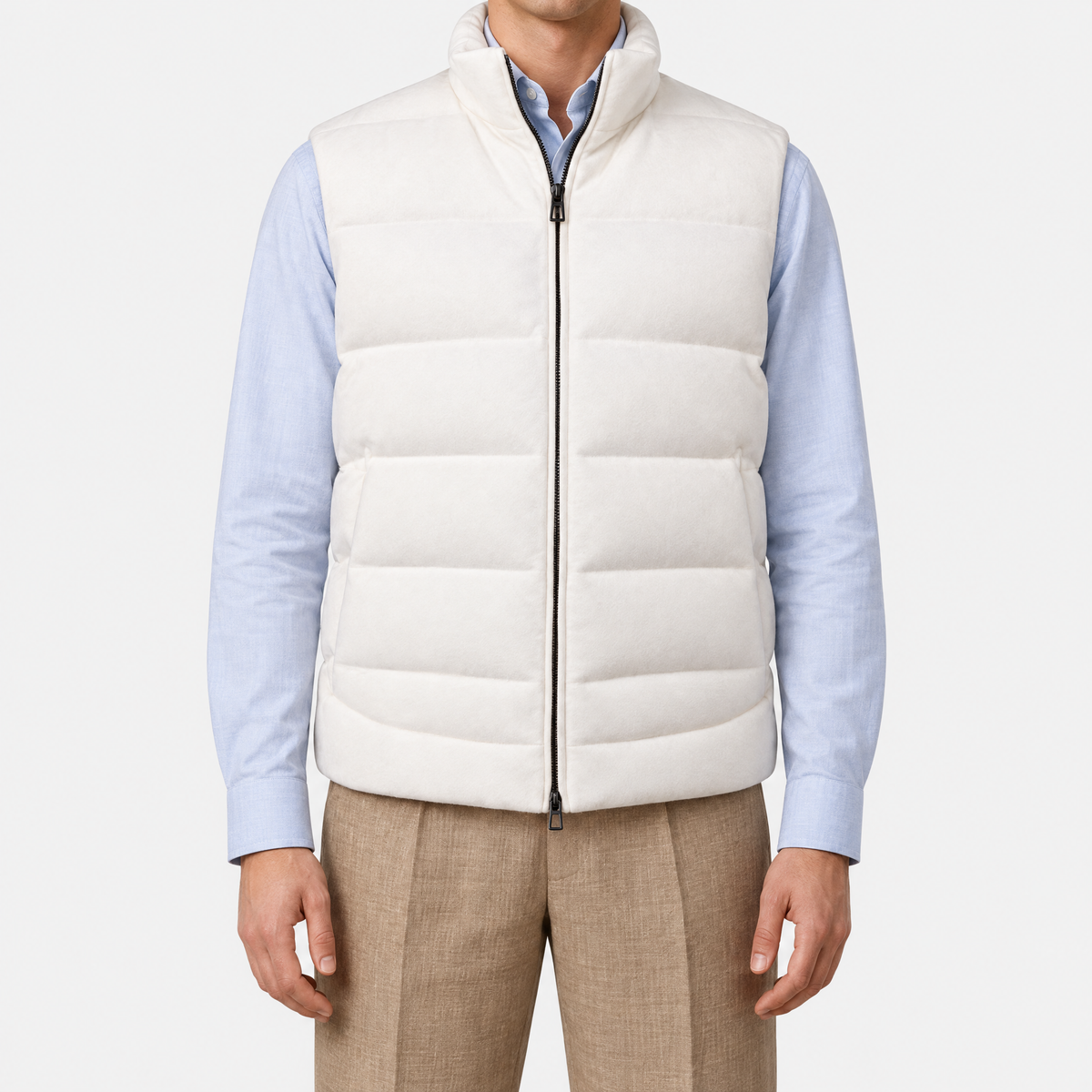 White Cashmere Down Gilet